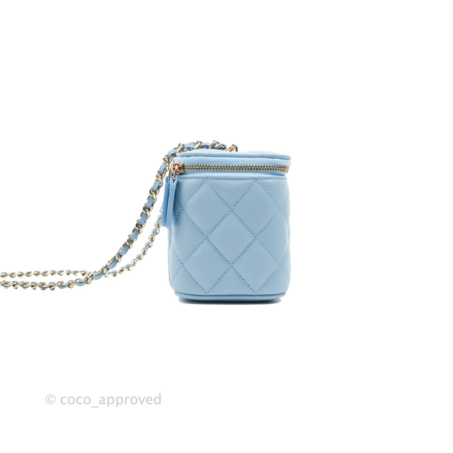 Chanel Vanity with Chain Blue Caviar Gold Hardware 22S
