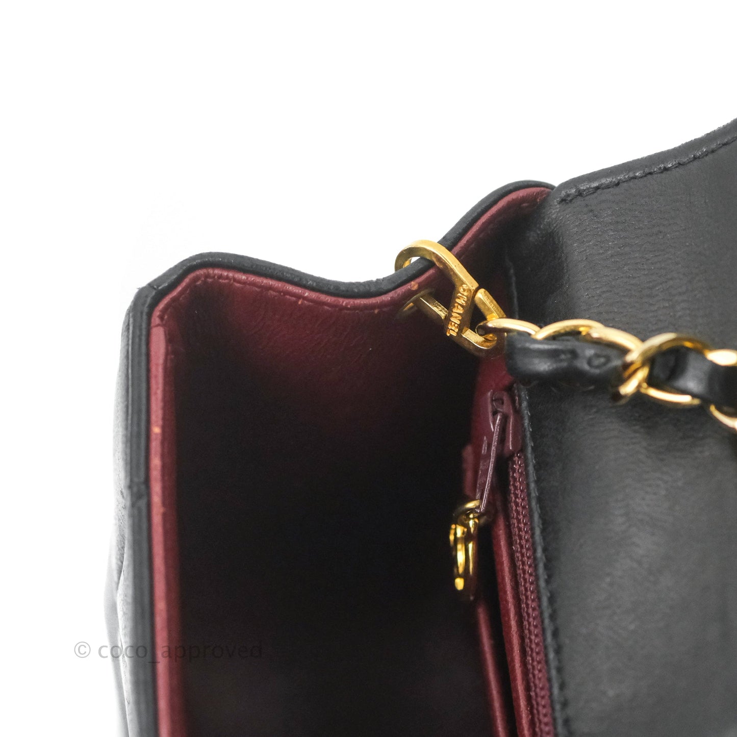 Chanel Vintage Small Quilted Classic Diana Flap Bag Black Lambskin 24K Gold Hardware