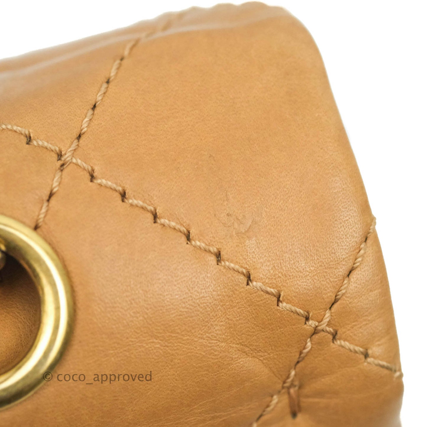 Chanel Quilted Reissue 227 Flap Beige Calfskin Aged Gold Hardware
