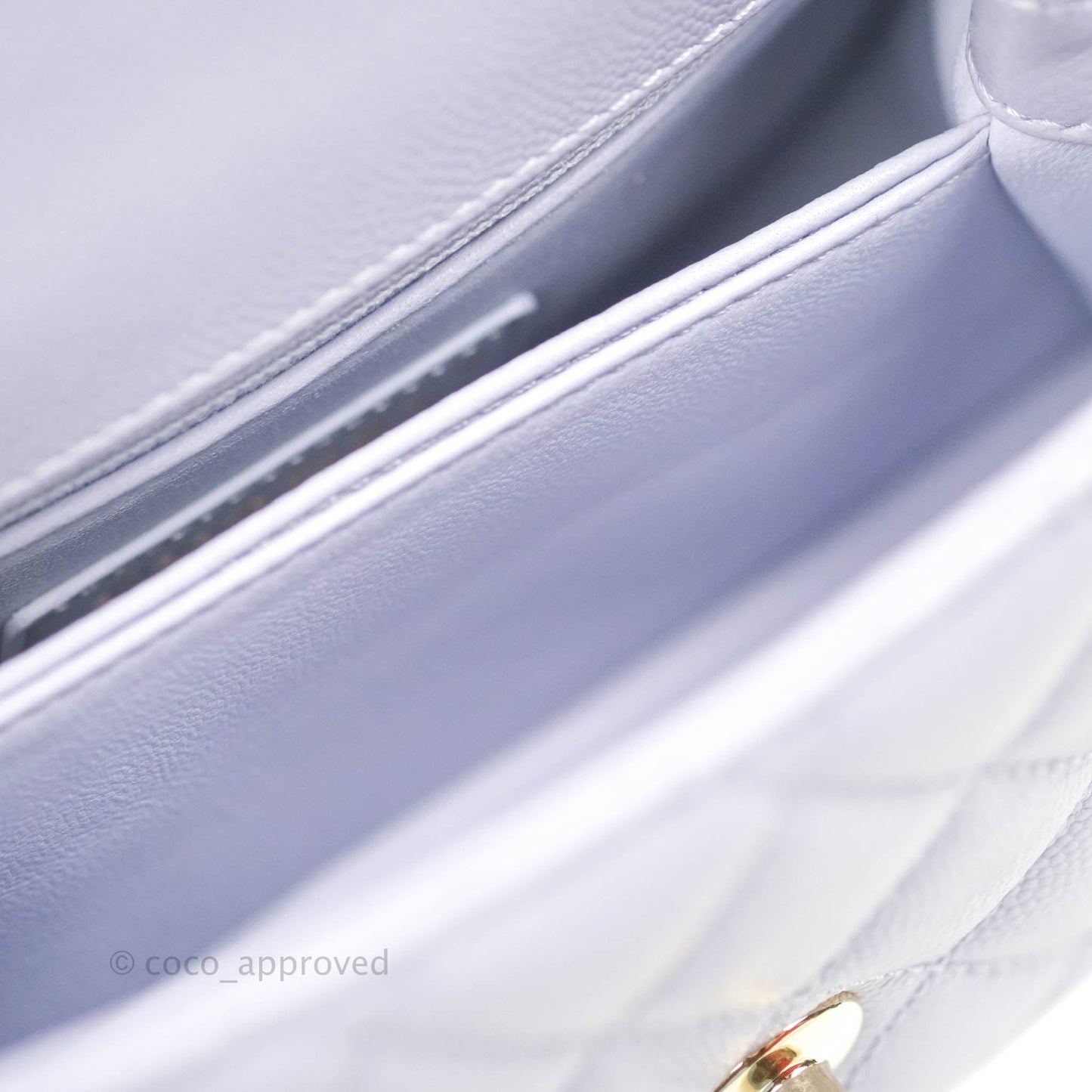 Chanel Mini Coco Handle Quilted Lilac Caviar Gold Hardware
