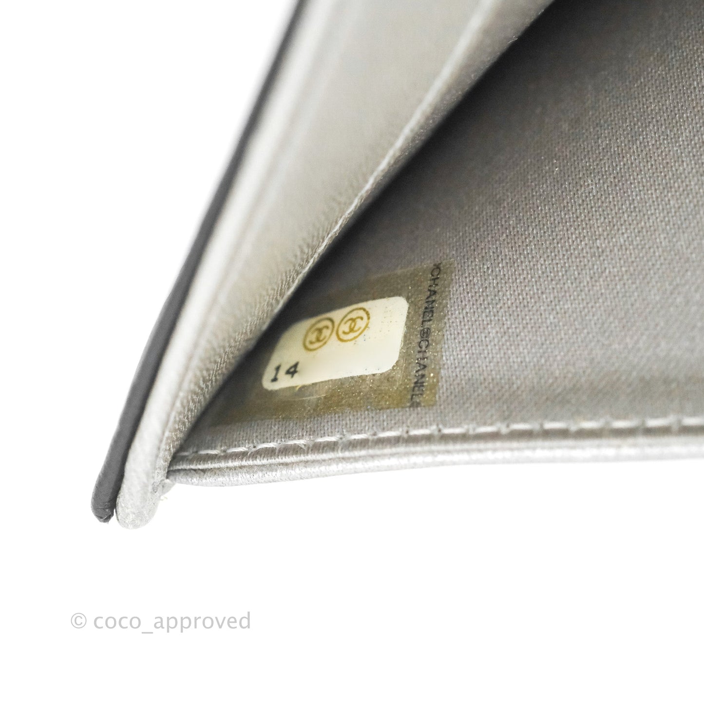 Chanel Camellia Embossed Tri-fold Short Wallet Black Lambskin Silver Hardware