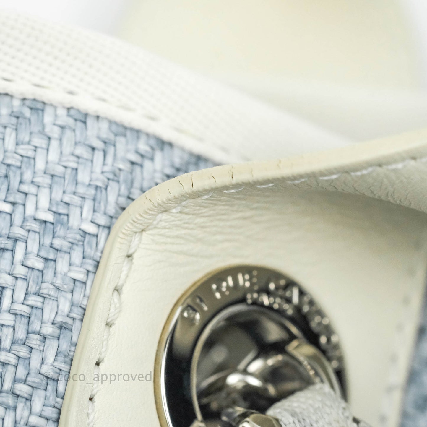 Chanel Large Deauville Light Blue Canvas Silver Hardware