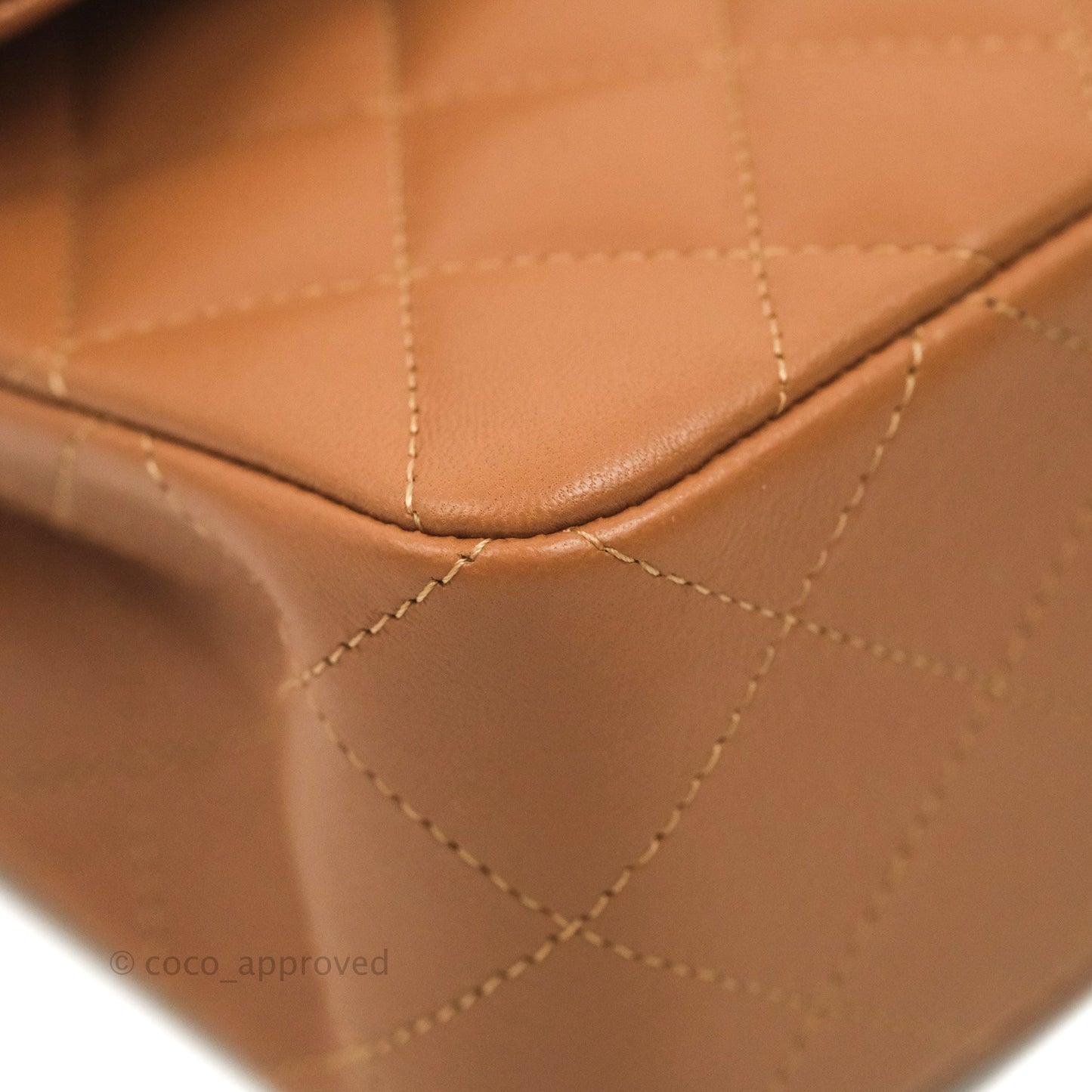 Chanel Small Classic Quilted Flap Dark Beige Caramel Lambskin Gold Hardware 22S