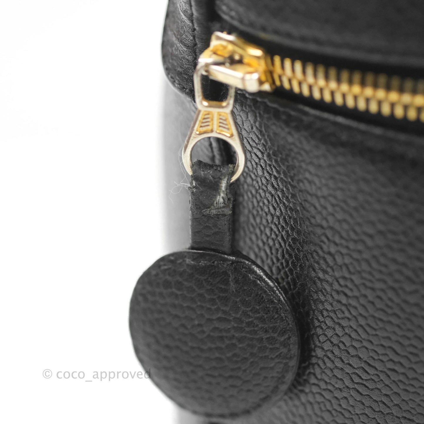 Chanel Vintage Vanity Case Black Caviar Gold Hardware