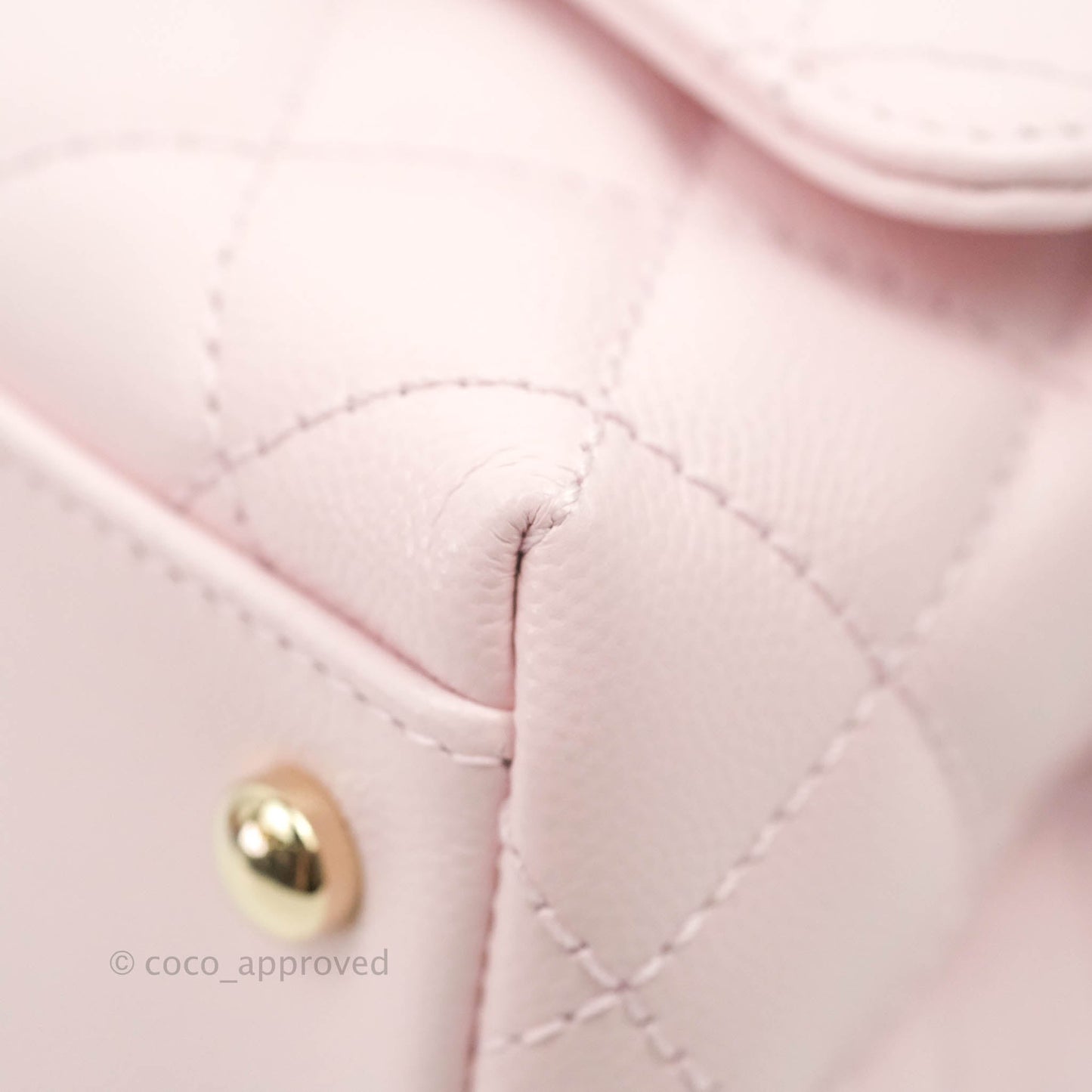 Chanel Mini Coco Handle Quilted Light Pink Caviar Gold Hardware