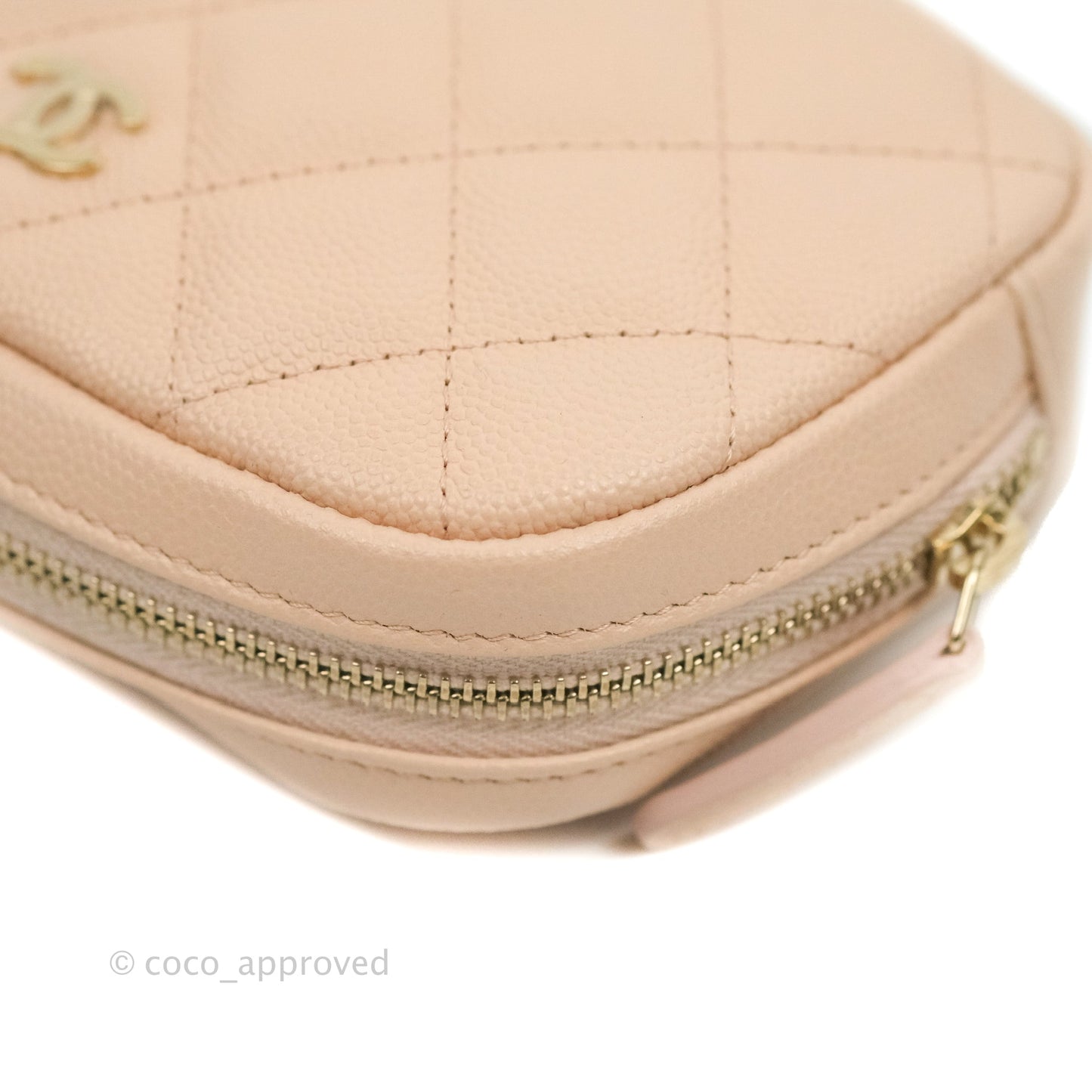 Chanel Small Classic Pouch Light Beige Caviar Gold Hardware