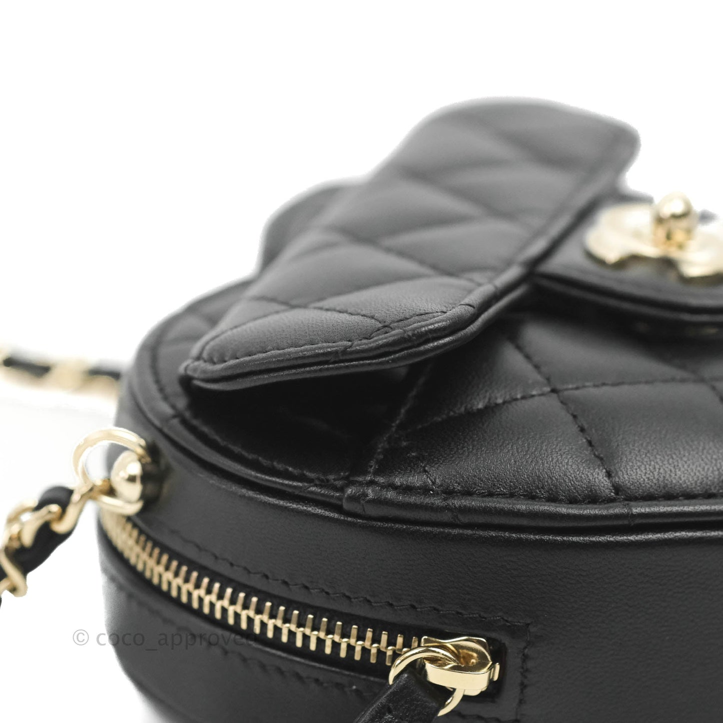 Chanel Small Heart Bag Black Lambskin Gold Hardware 22S