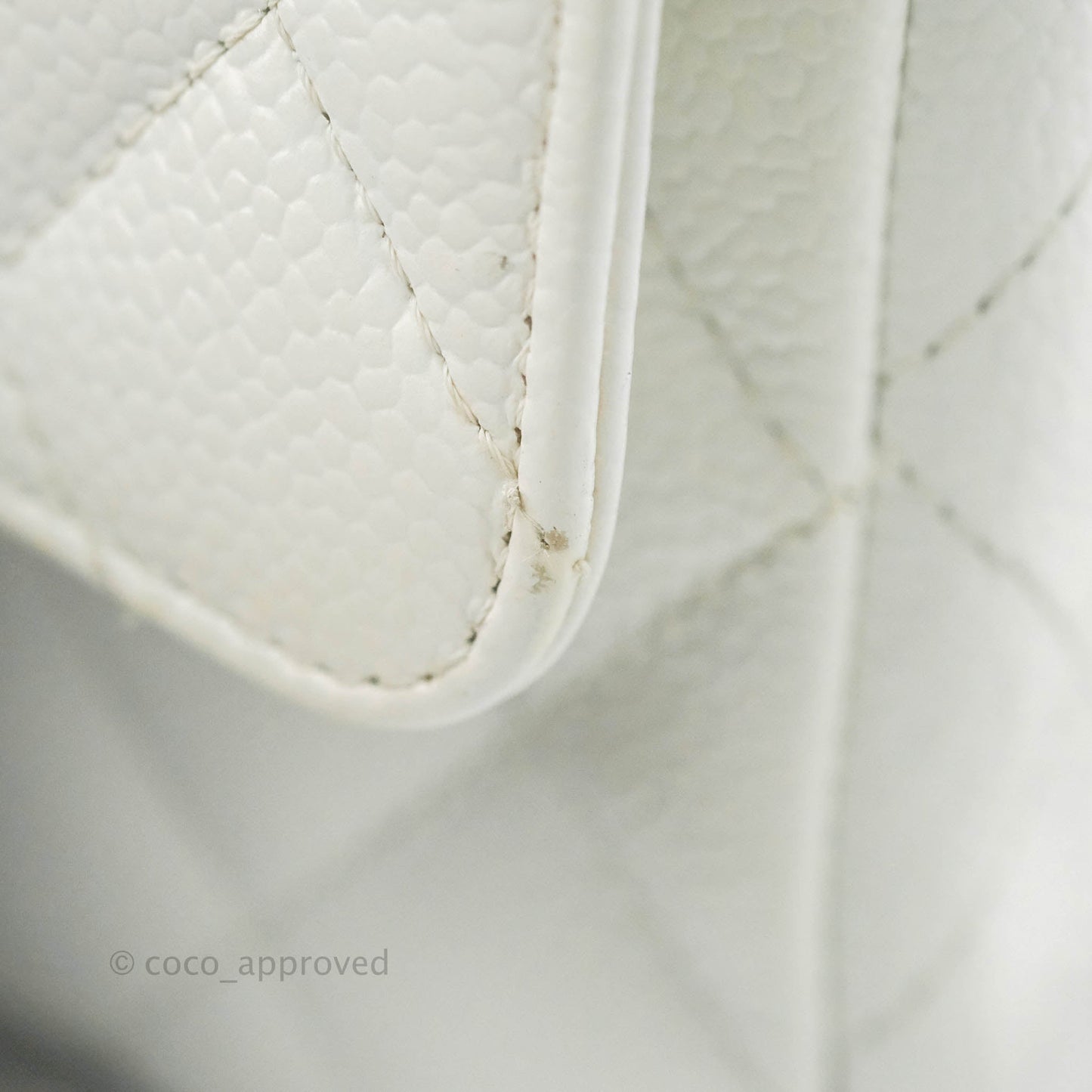Chanel Classic M/L Medium Double Flap White Caviar Silver Hardware