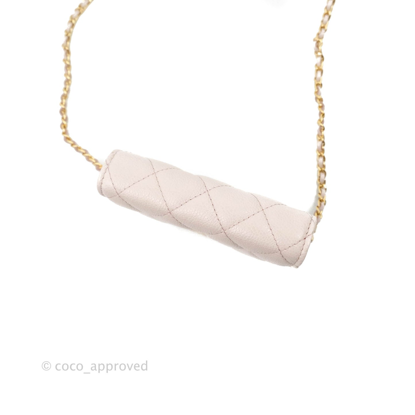 Chanel Miss Coco Clutch With Chain Quilted Lilac Pink Caviar Gold Hardware