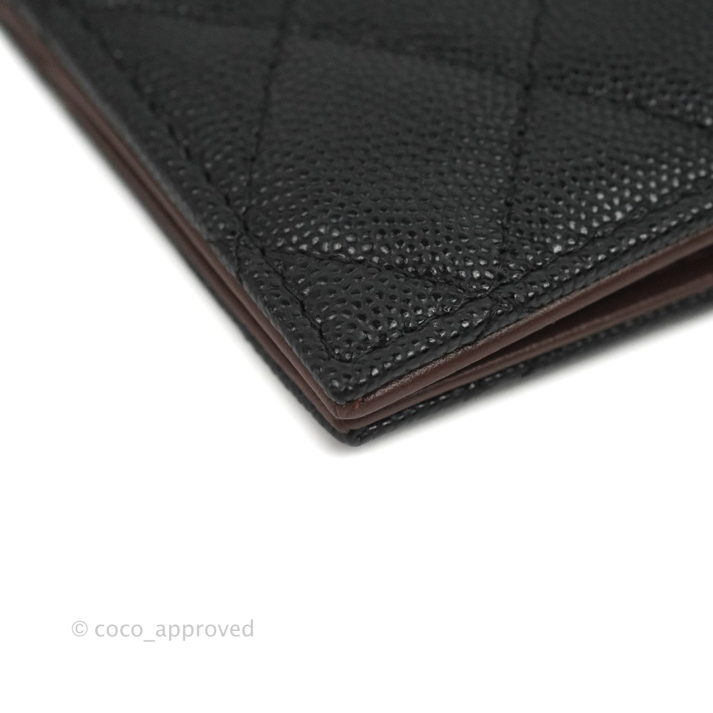 Chanel Quilted Mens Wallet Caviar Black Gold Hardware