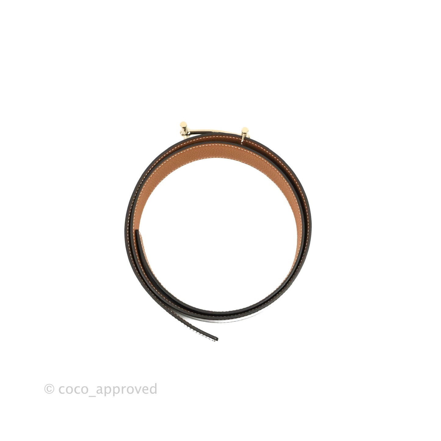 Hermès H d'Ancre Belt Buckle & Reversible Leather Strap Permabrass Hardware