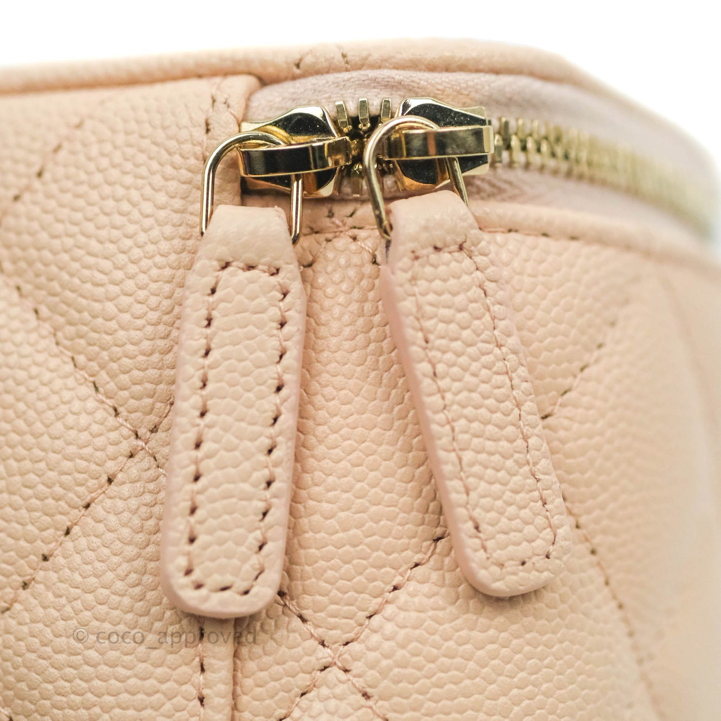 Chanel Vanity with Classic Chain Light Beige Caviar Gold Hardware 22C