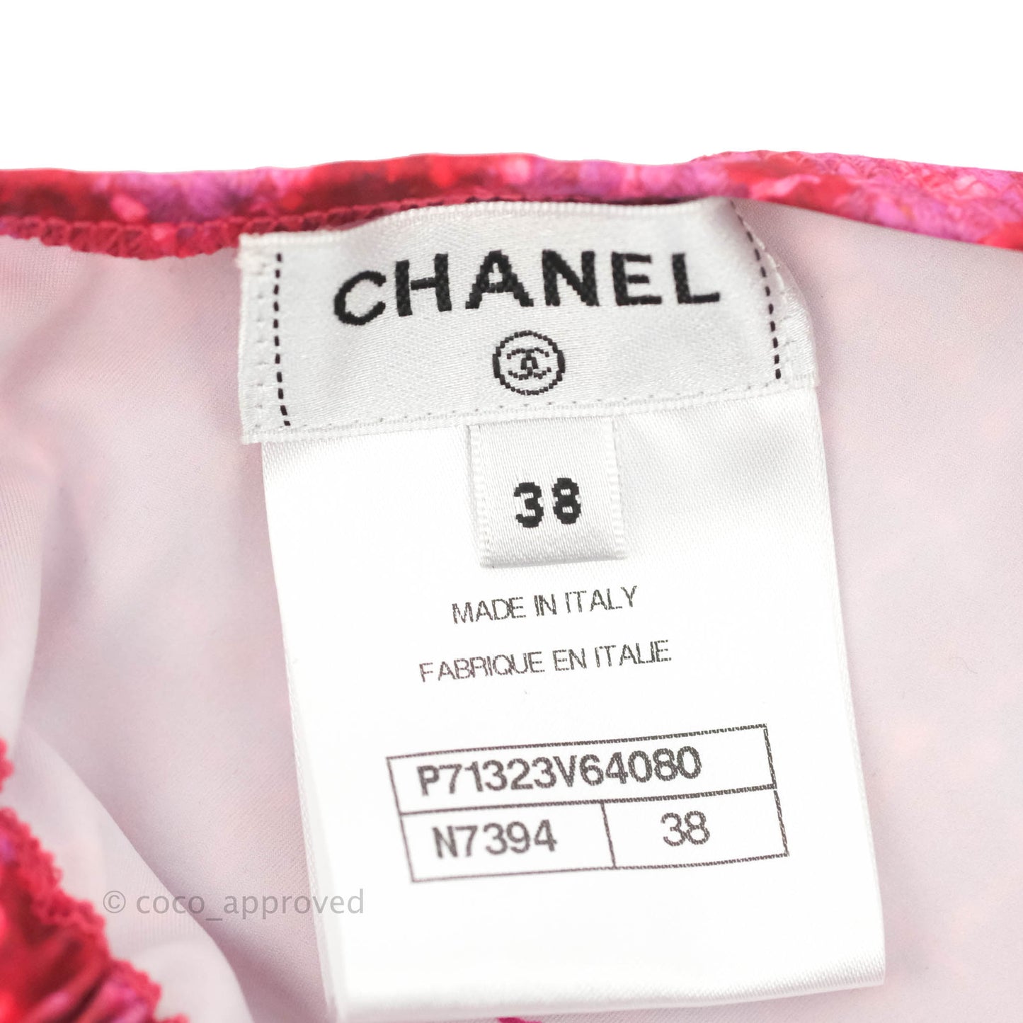 Chanel 22/23FW Pink Plaid Bikini Top Size 38