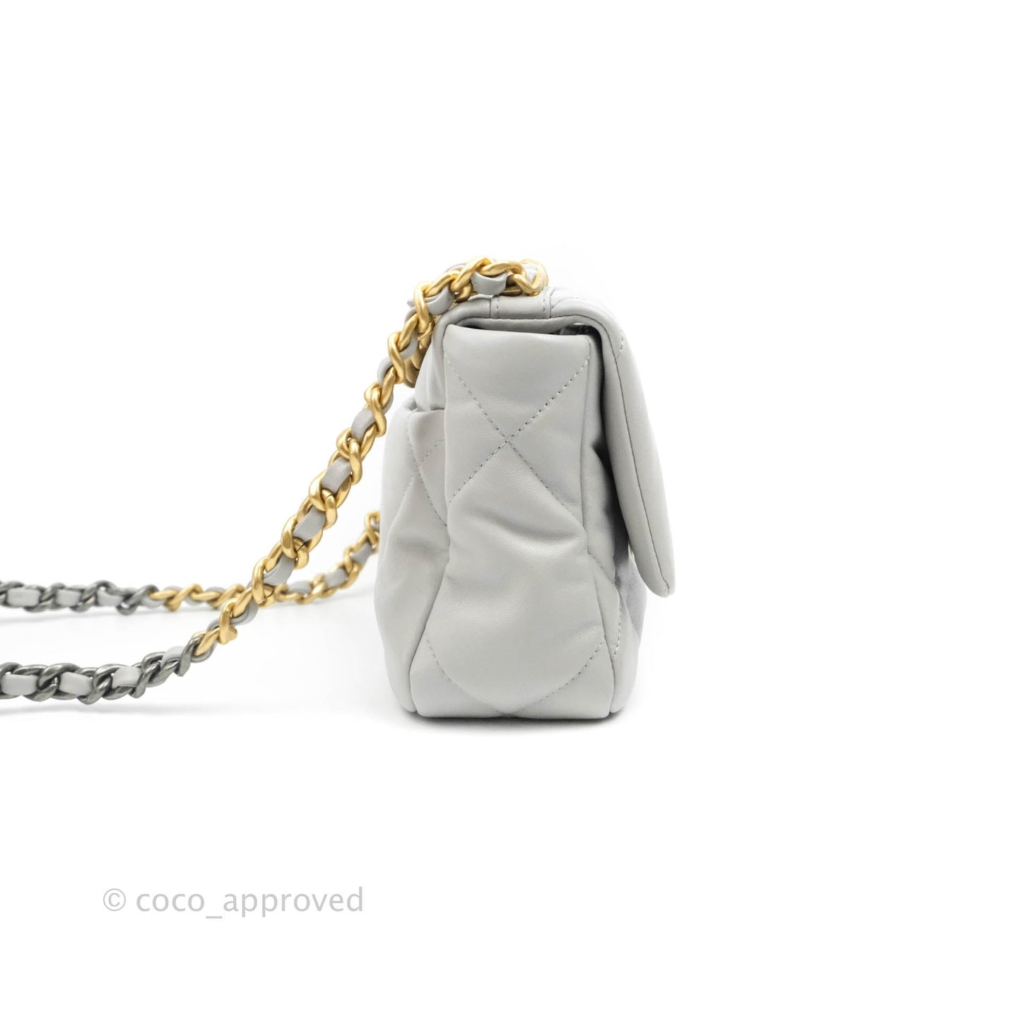 Chanel 19 Small Grey Lambskin Mixed Hardware