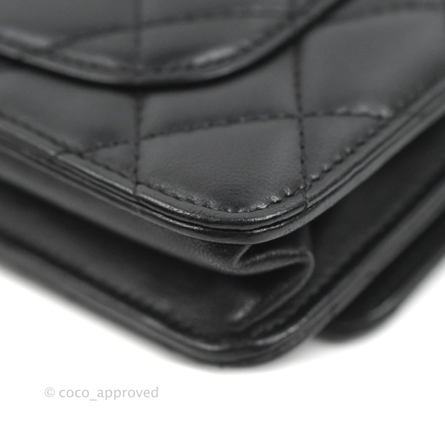 Chanel Quilted Classic Wallet on Chain WOC Black Lambskin Gold Hardware