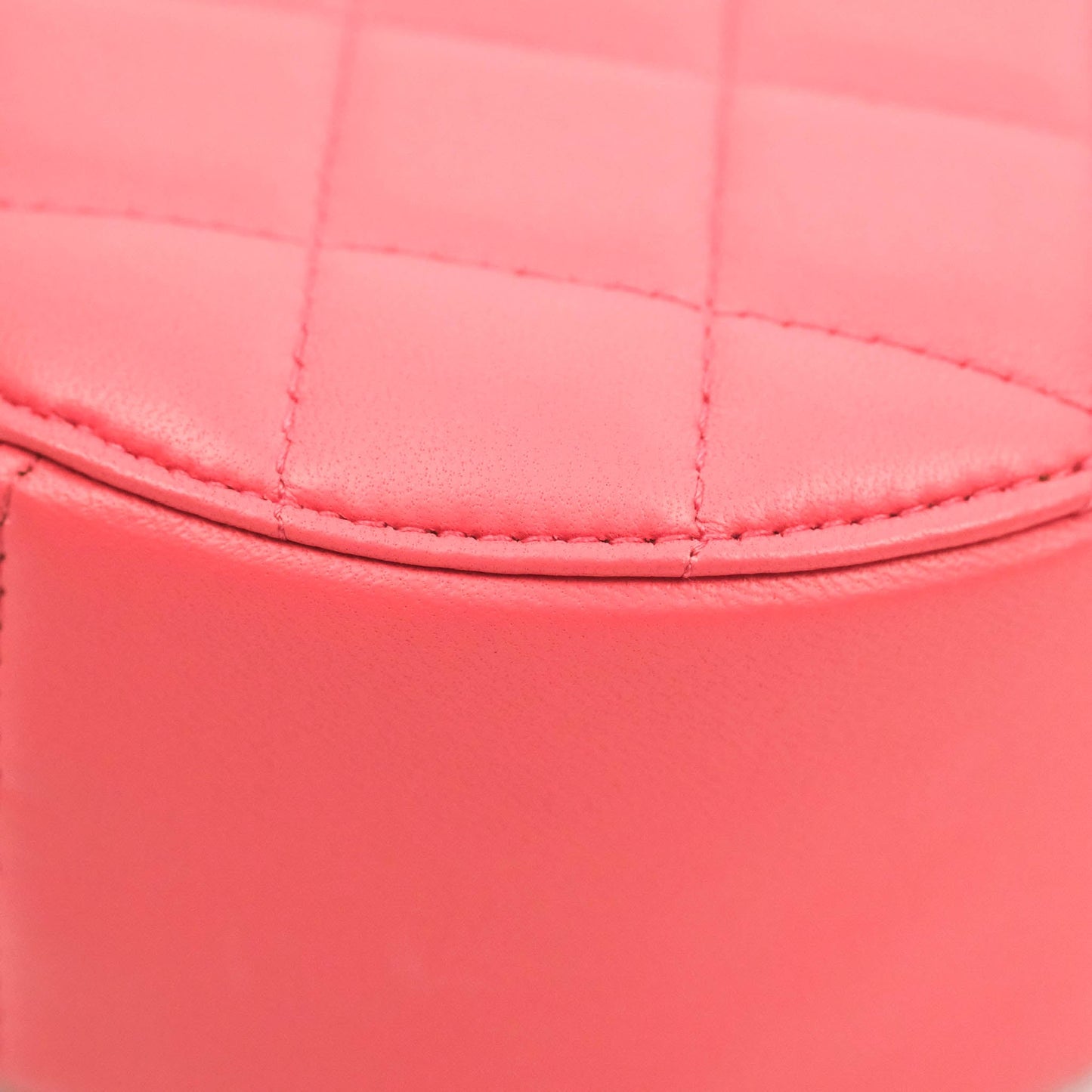 Chanel Quilted Round Pearl Crush Clutch With Chain Pink Lambskin Aged Gold Hardware