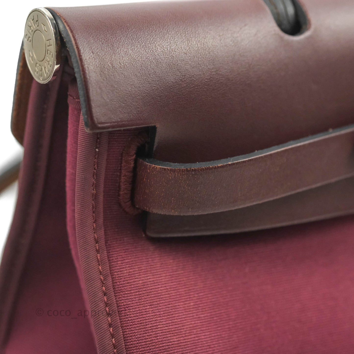 Hermès Herbag Zip 31 in Prune Hunter Cowhide & Canvas Palladium Hardware