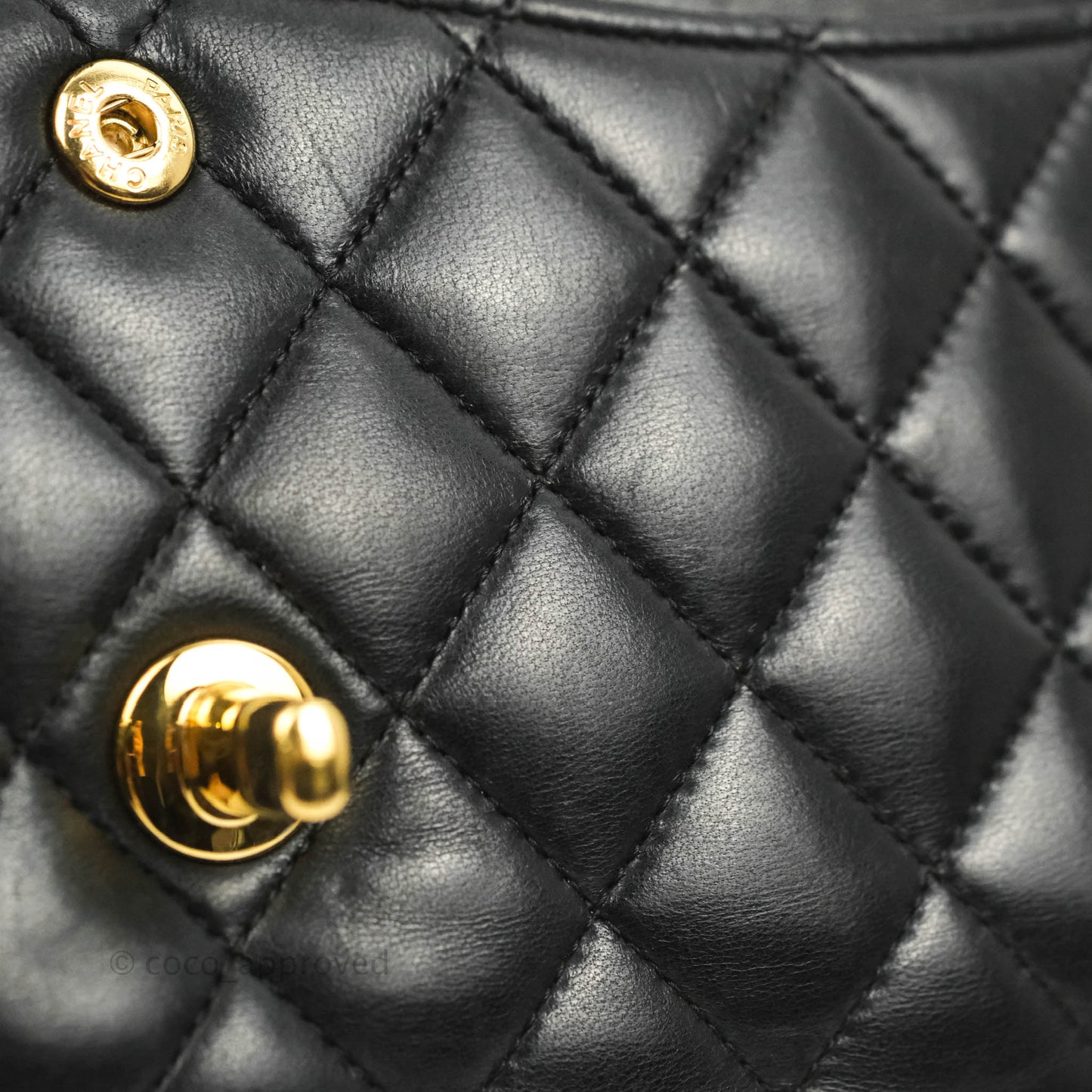 Chanel Classic M/L Medium Flap Quilted Black Lambskin 24K Gold Hardware