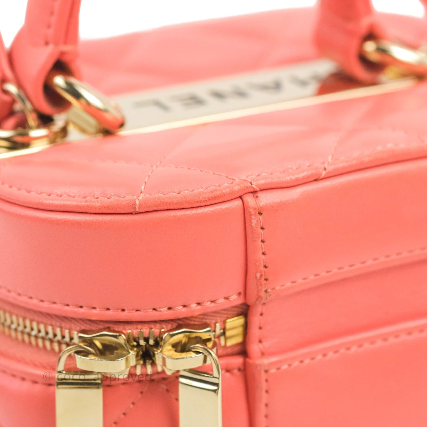 Chanel Trendy CC Vanity Case Coral Pink Lambskin Gold Hardware