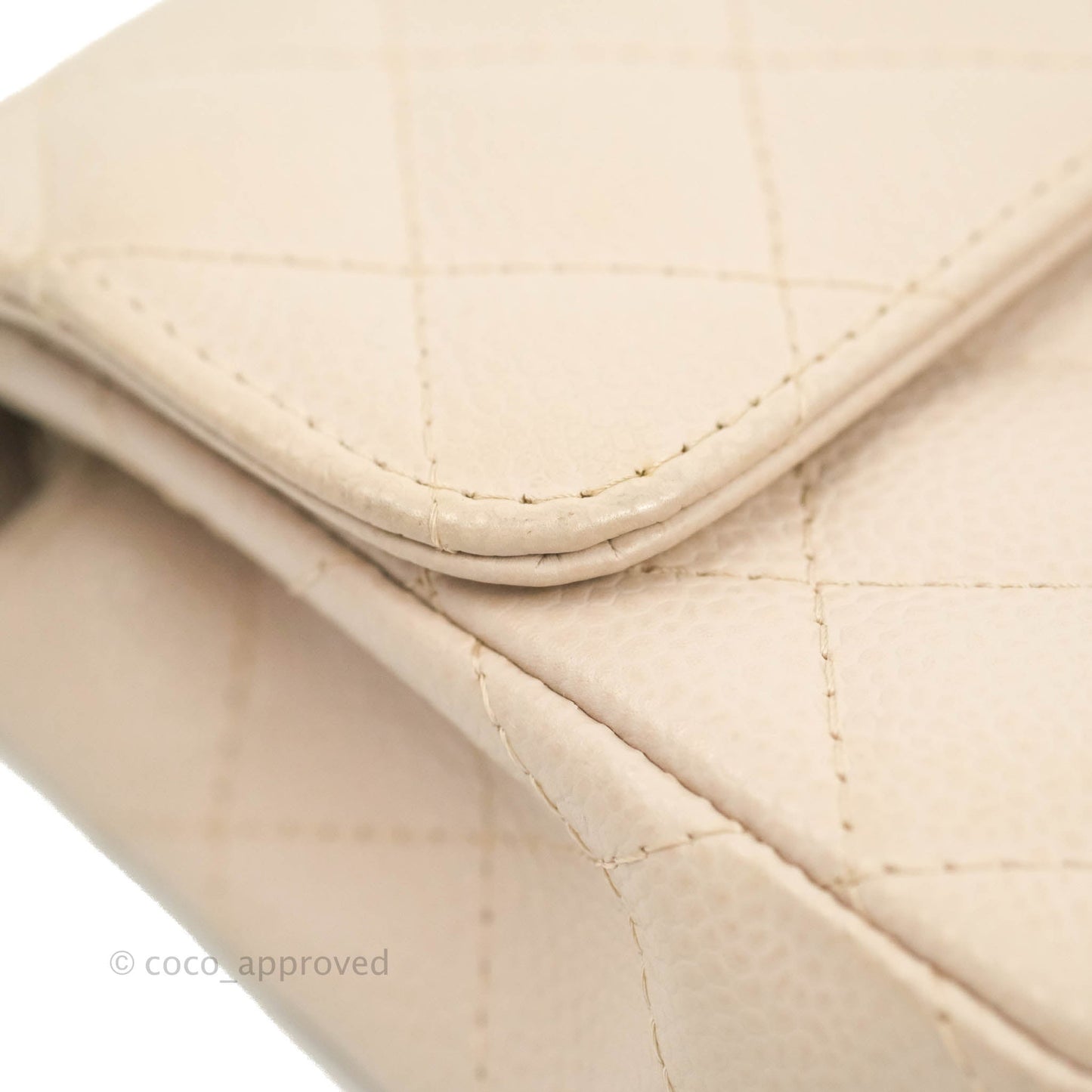 Chanel Quilted East West Flap Pale Pink Caviar Silver Hardware