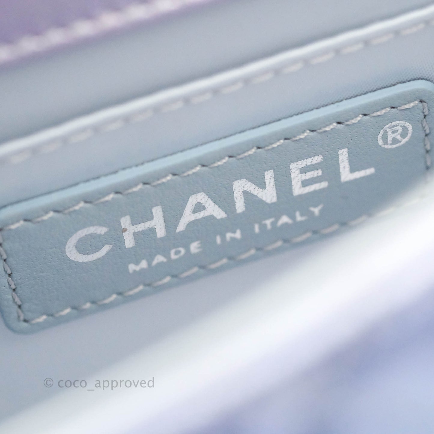 Chanel Wristlet Clutch Iridescent Rainbow Calfskin Leather 21K