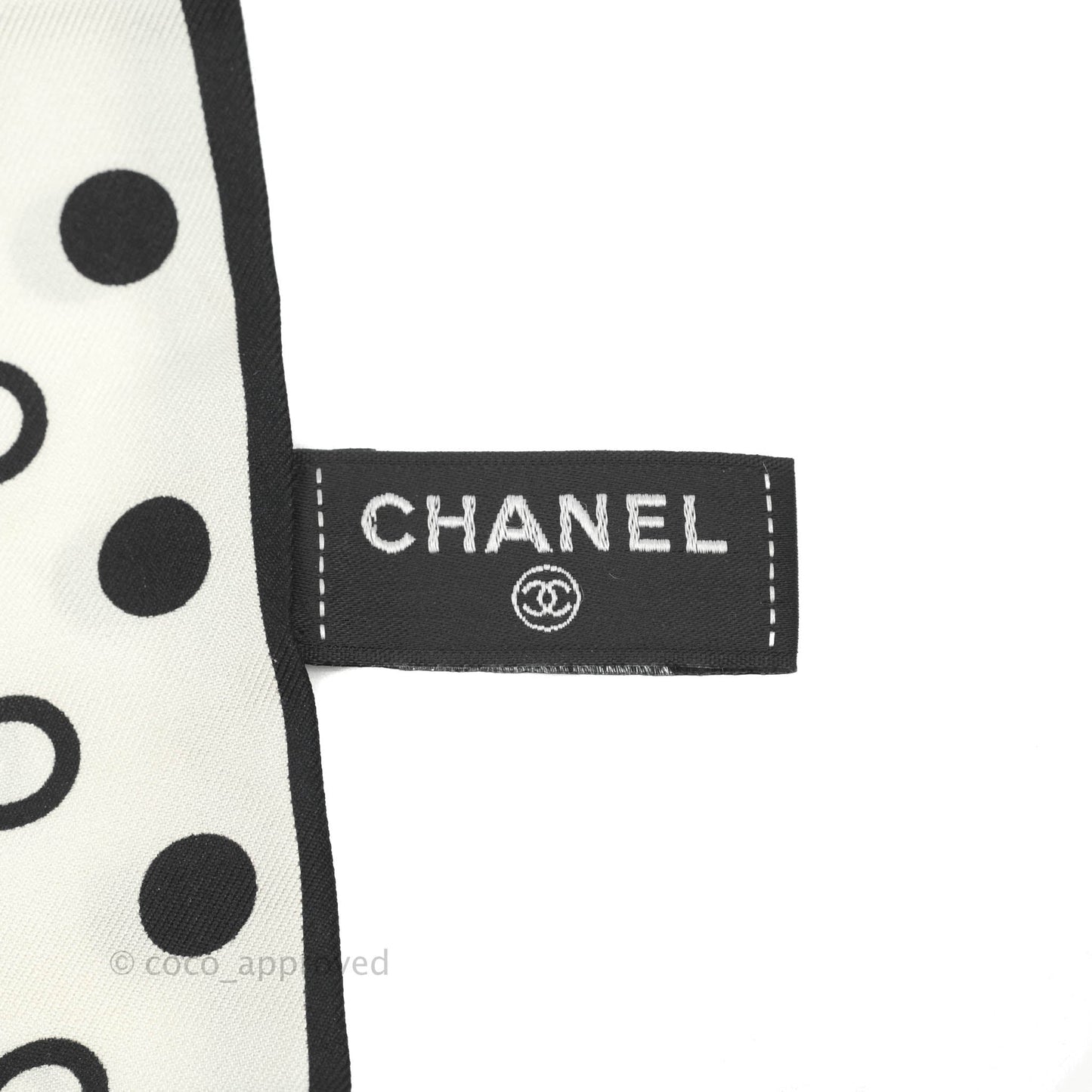 Chanel Coco Bow Silk Hair Accessory Ivory & Black
