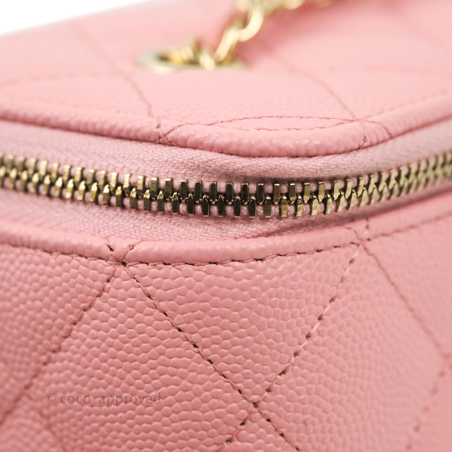 Chanel Classic Vanity with Chain Pink Caviar Gold Hardware