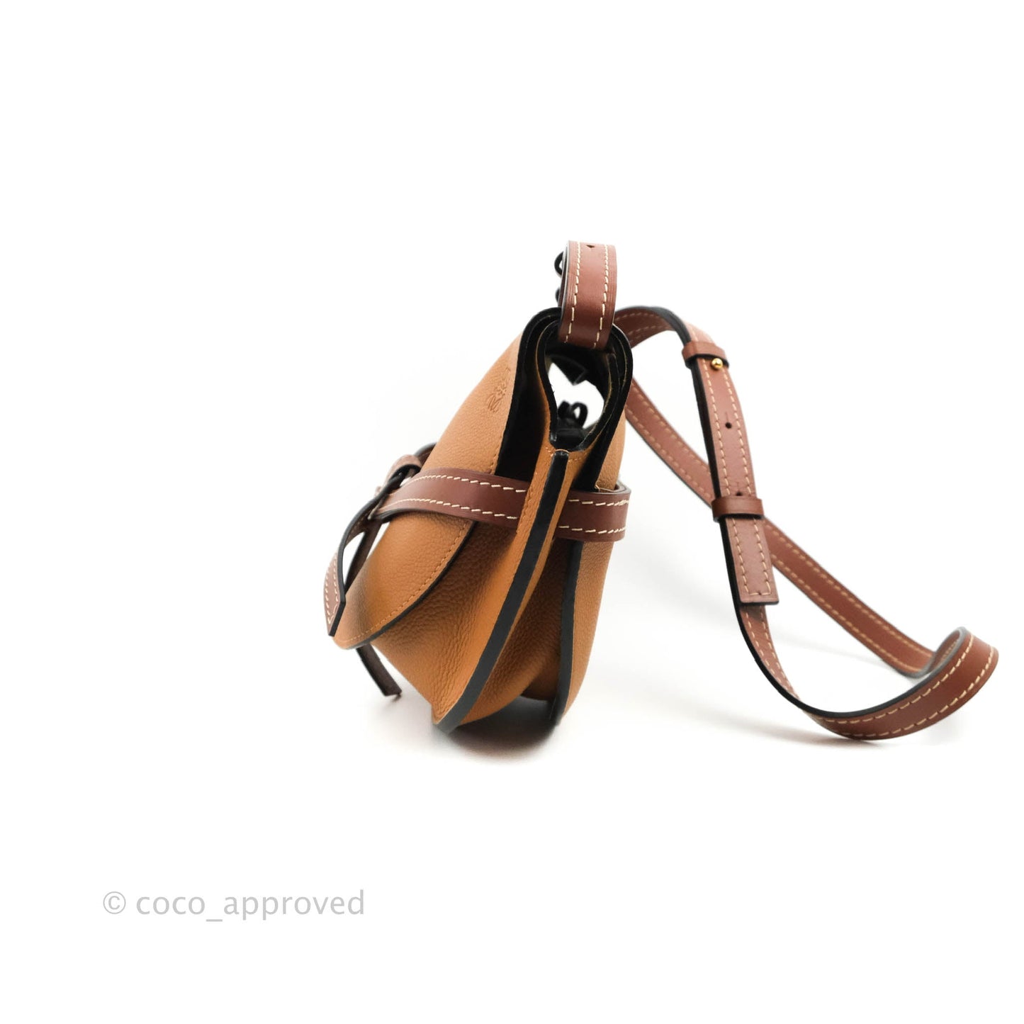 Loewe Small Gate Bag Light Caramel/Pecan Grained Calfskin