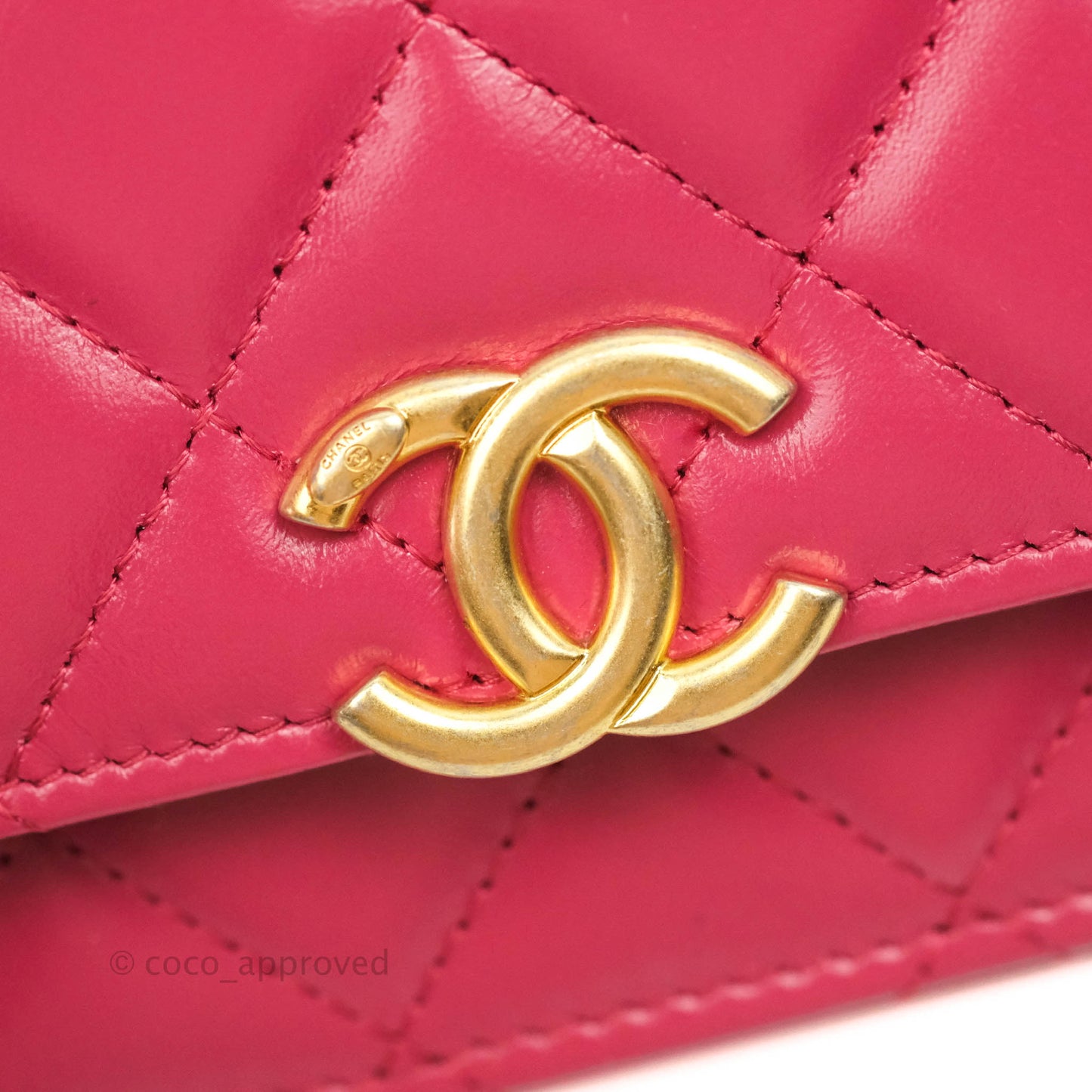 Chanel Quilted Perfect Fit Adjustable Wallet On Chain WOC Pink Calfskin Aged Gold Hardware