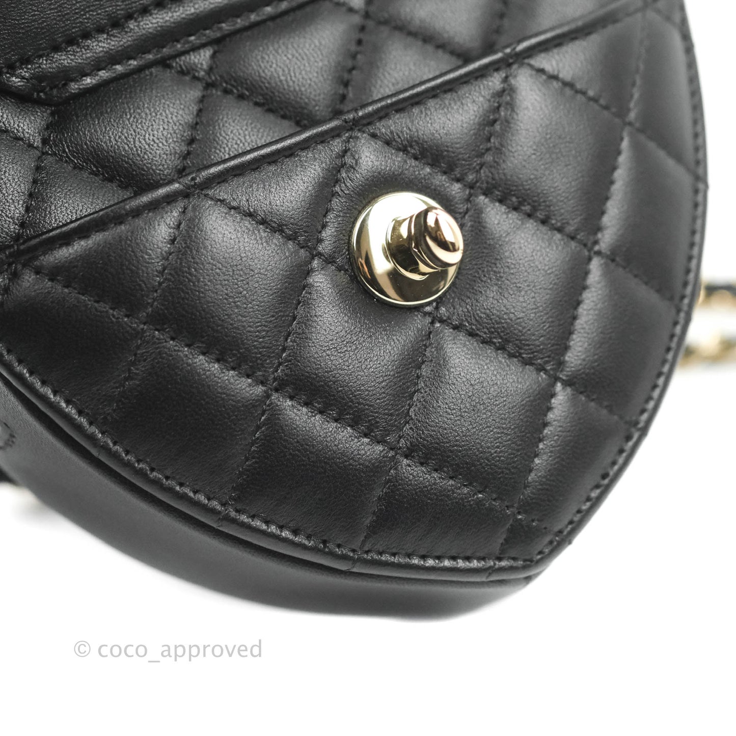 Chanel Small Heart Bag Black Lambskin Gold Hardware 22S
