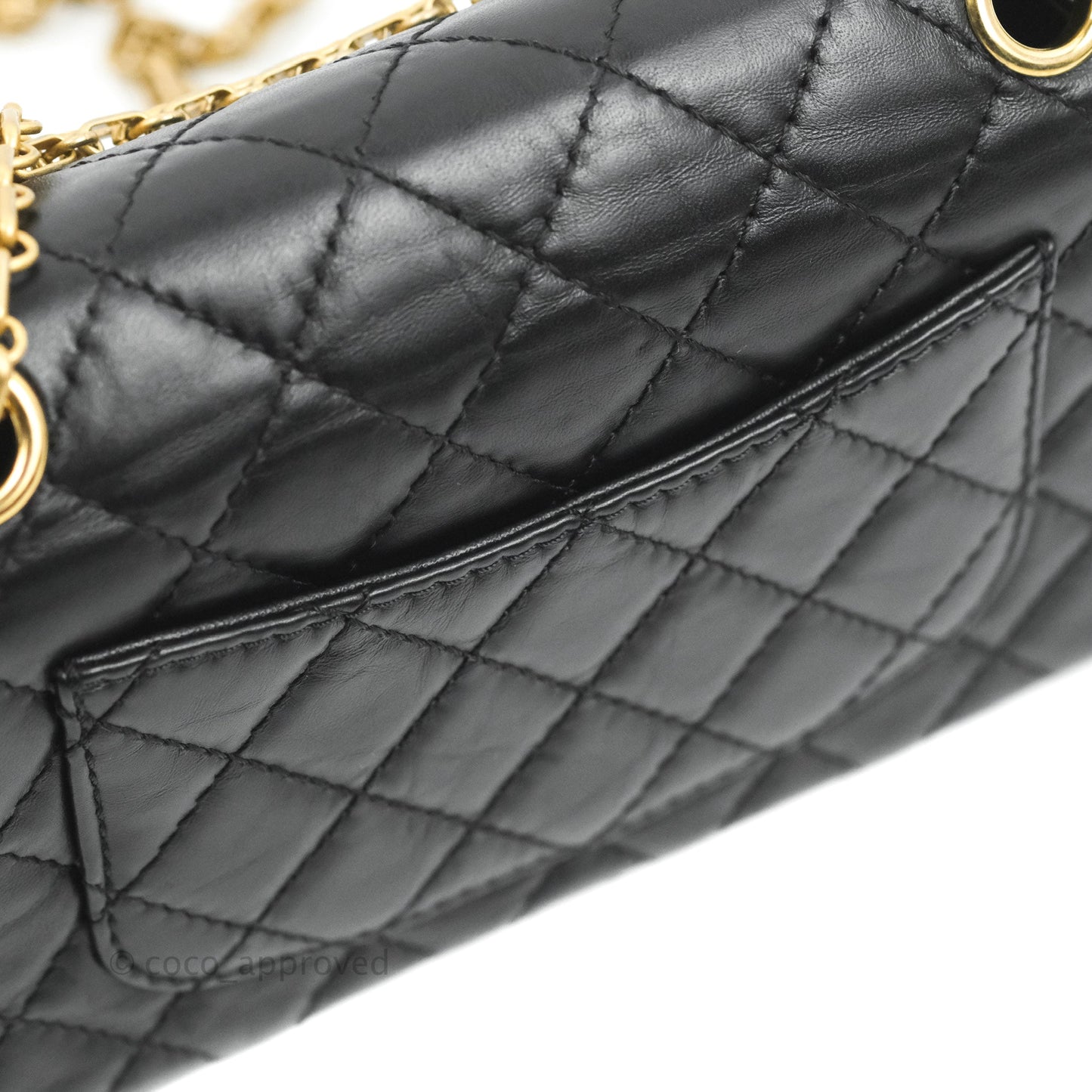 Chanel Mini Reissue 224 Black Aged Calfskin Aged Gold Hardware