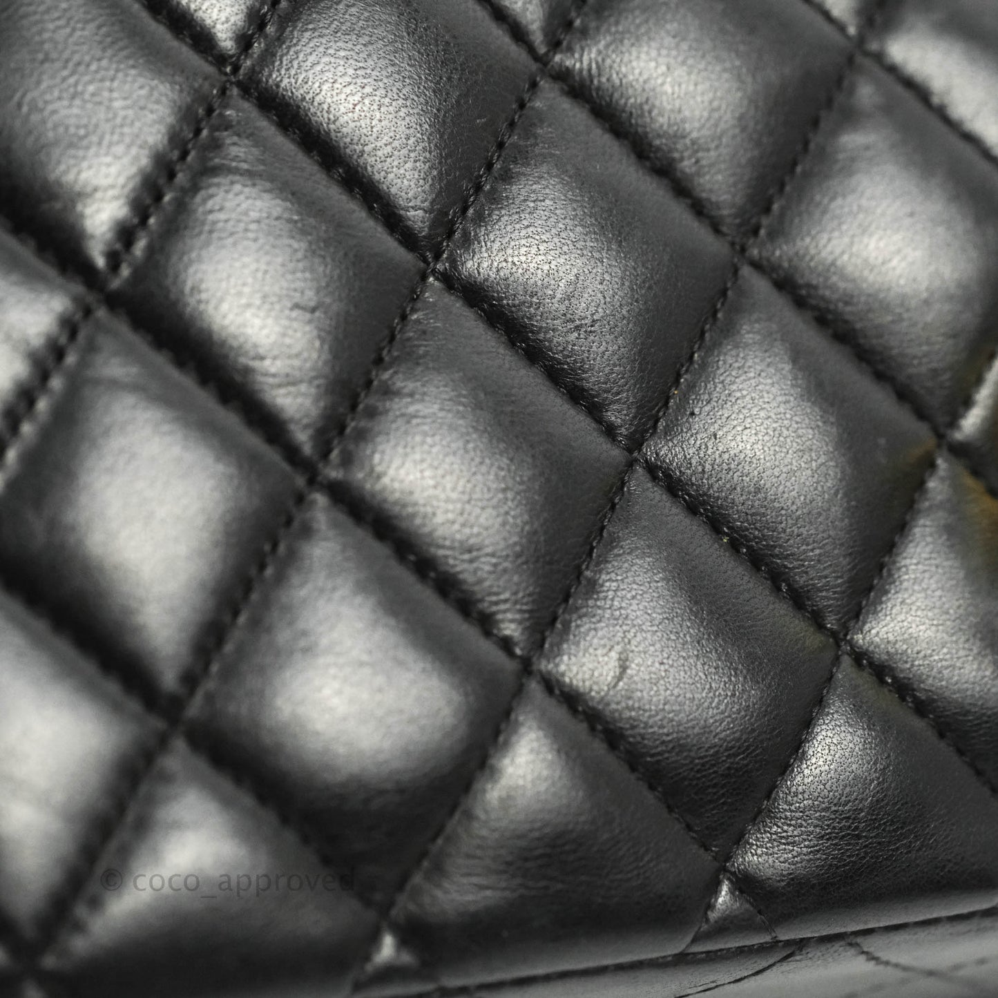 Chanel Classic M/L Medium Flap Quilted Black Lambskin 24K Gold Hardware