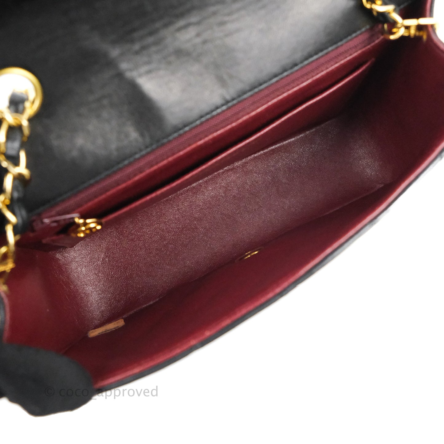 Chanel Vintage Small Quilted Classic Diana Flap Bag Black Lambskin 24K Gold Hardware