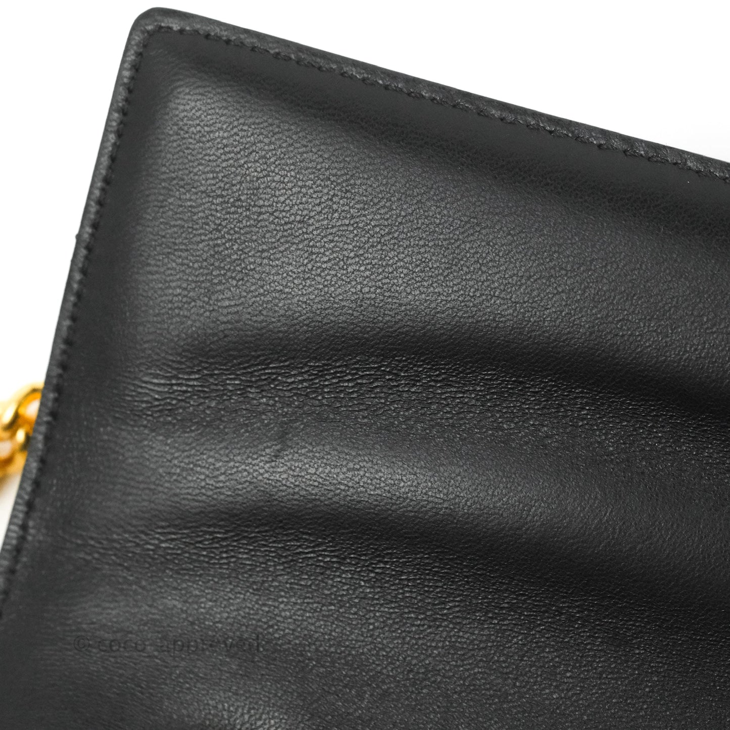 Fendi Baguette Chain Shoulder Bag in Black Nappa Leather