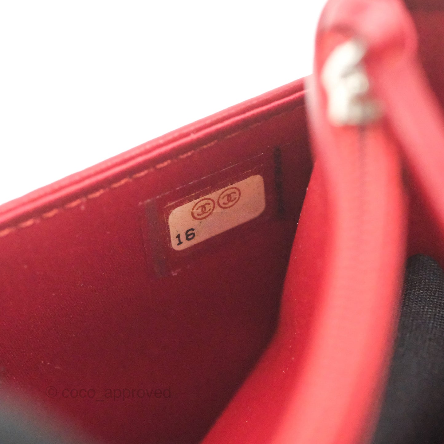Chanel Camellia Embossed Wallet On Chain WOC Red Lambskin Silver Hardware