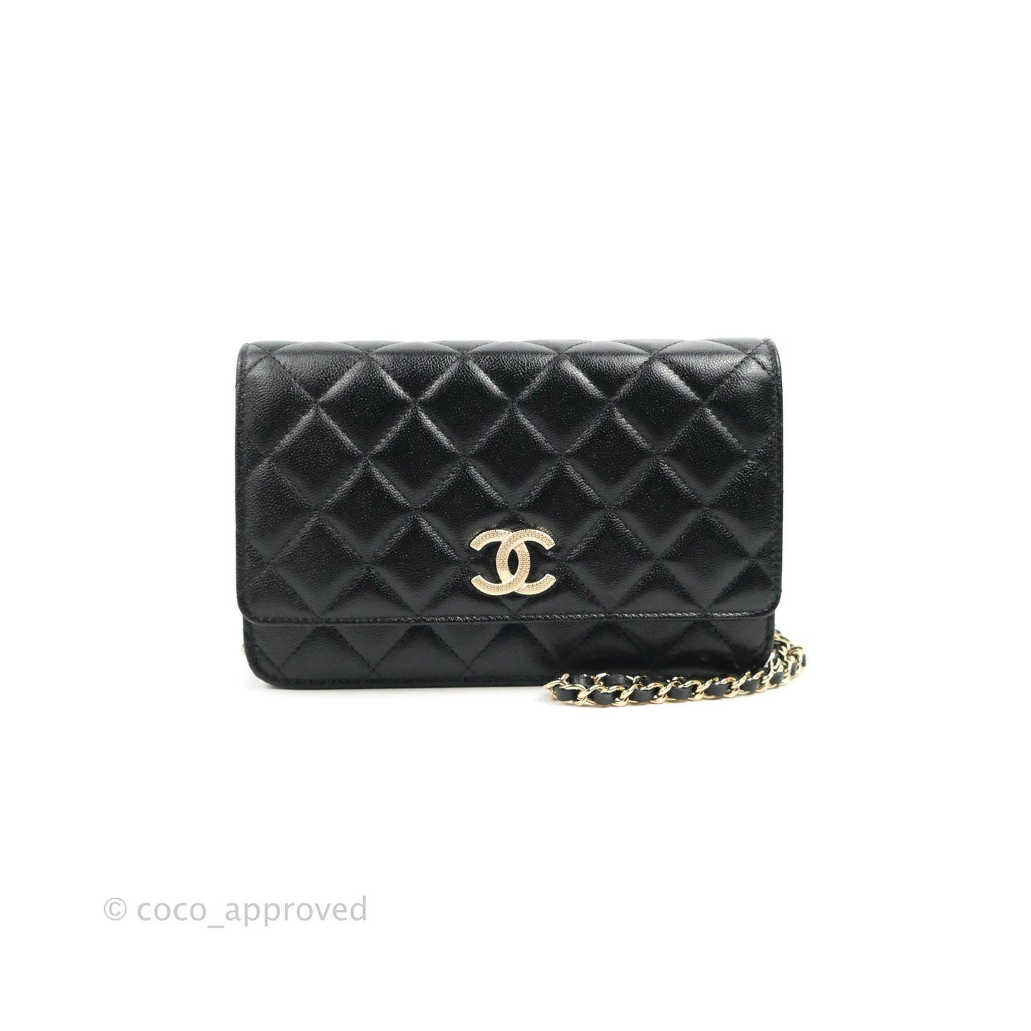 Chanel Quilted Wallet on Chain WOC Black Caviar Gold Hardware