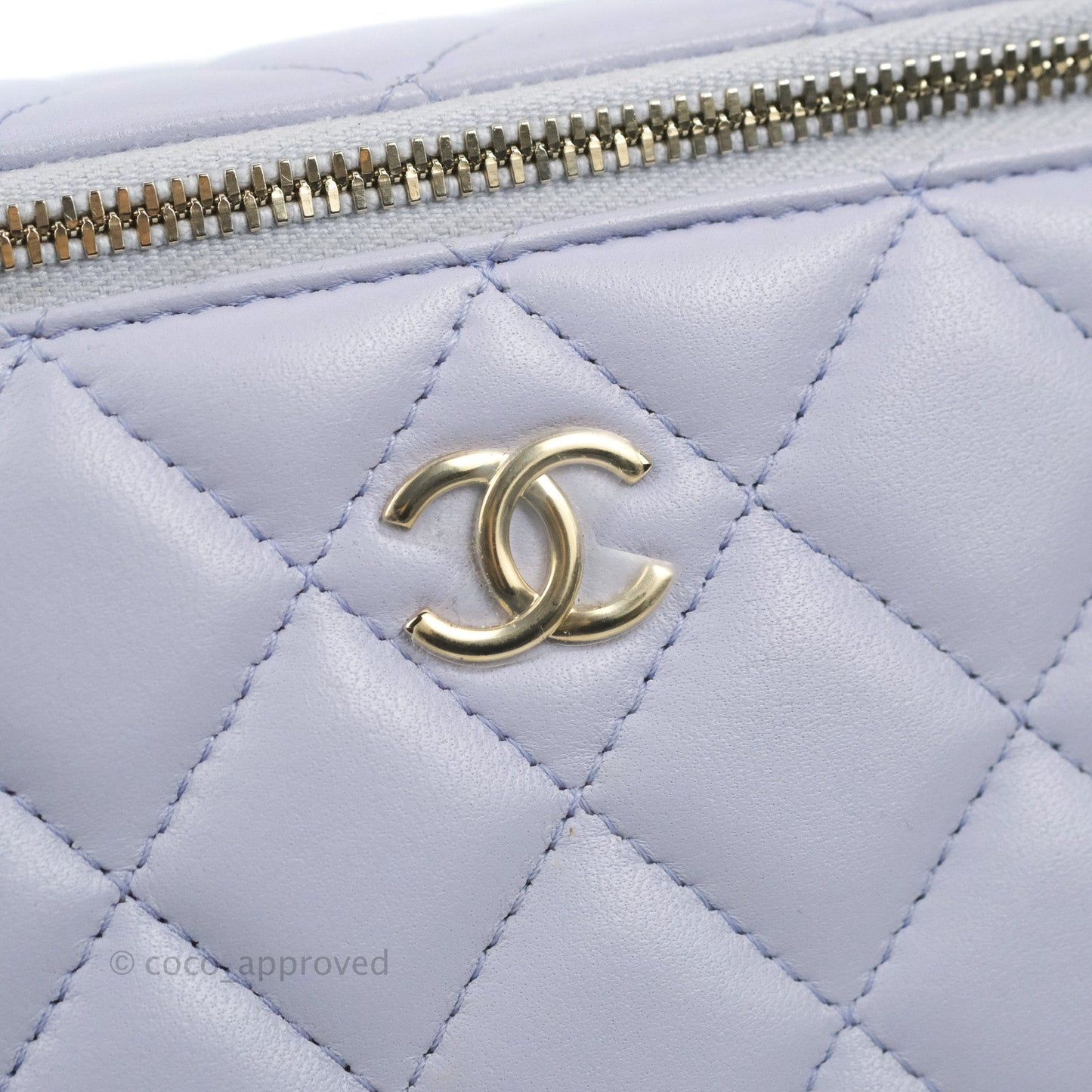 Chanel Vanity Rectangular Top Handle Lilac Lambskin Gold Hardware