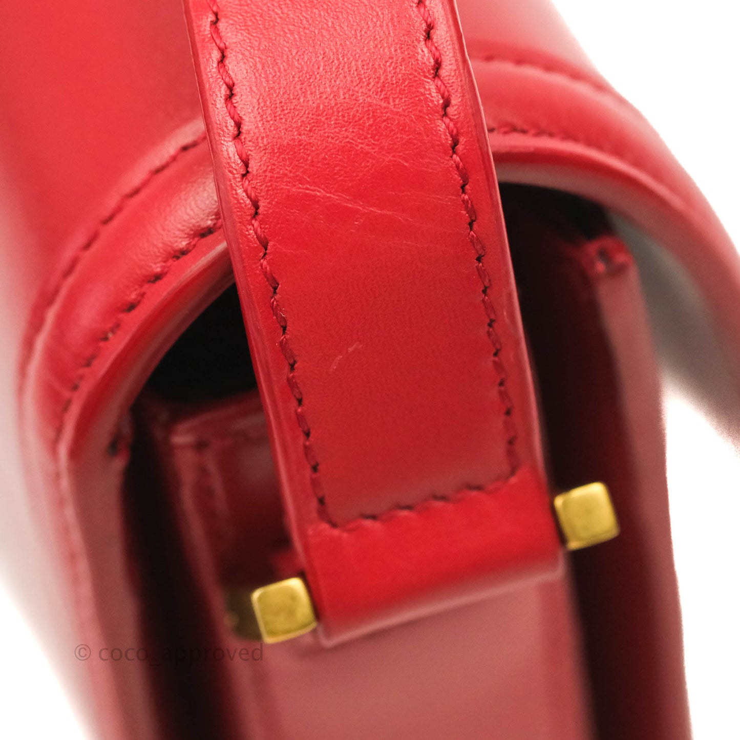 Saint Laurent Small Solferino Satchel Box Leather Eros Red