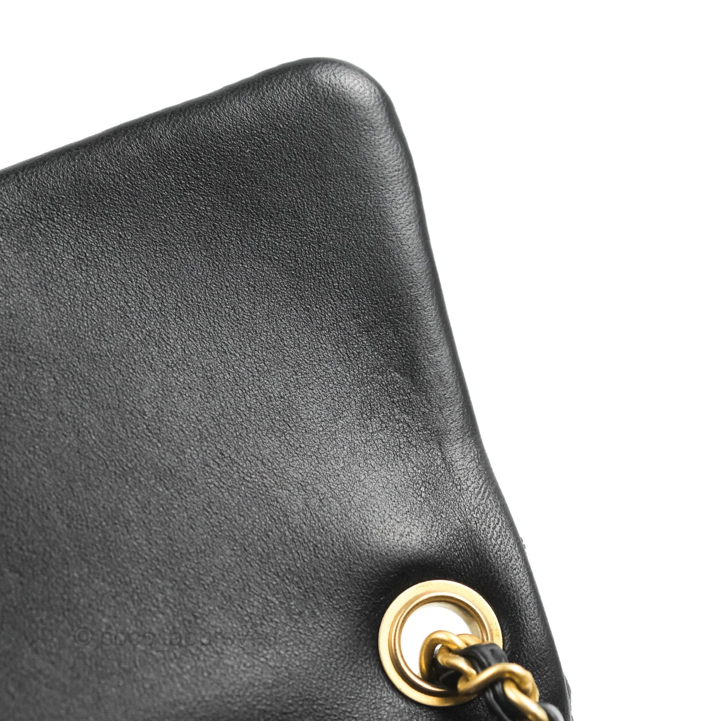 Chanel Mini Rectangular Pearl Crush Quilted Black Lambskin Aged Gold Hardware