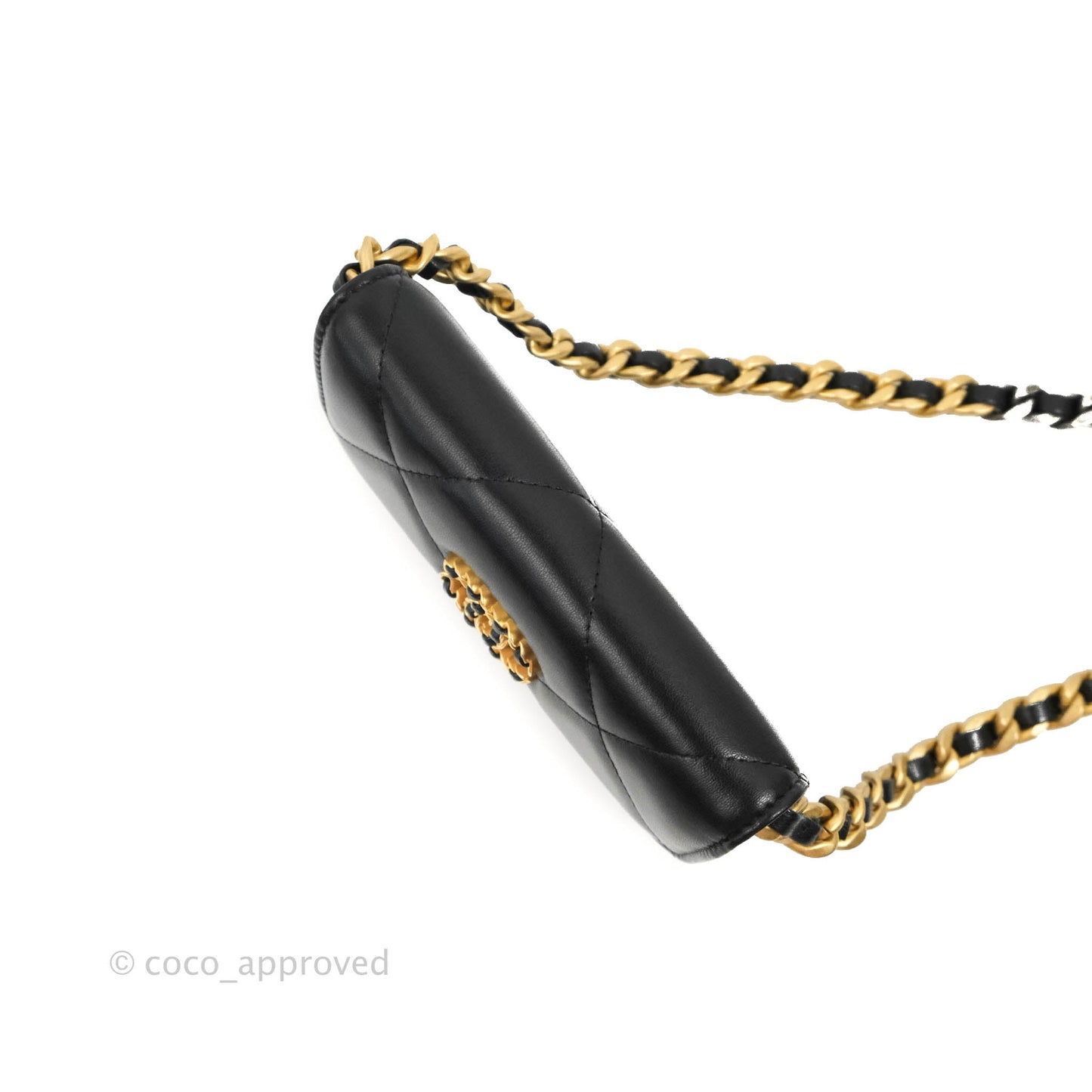 Chanel 19 Mini Clutch with Chain Black Lambskin Mixed Hardware
