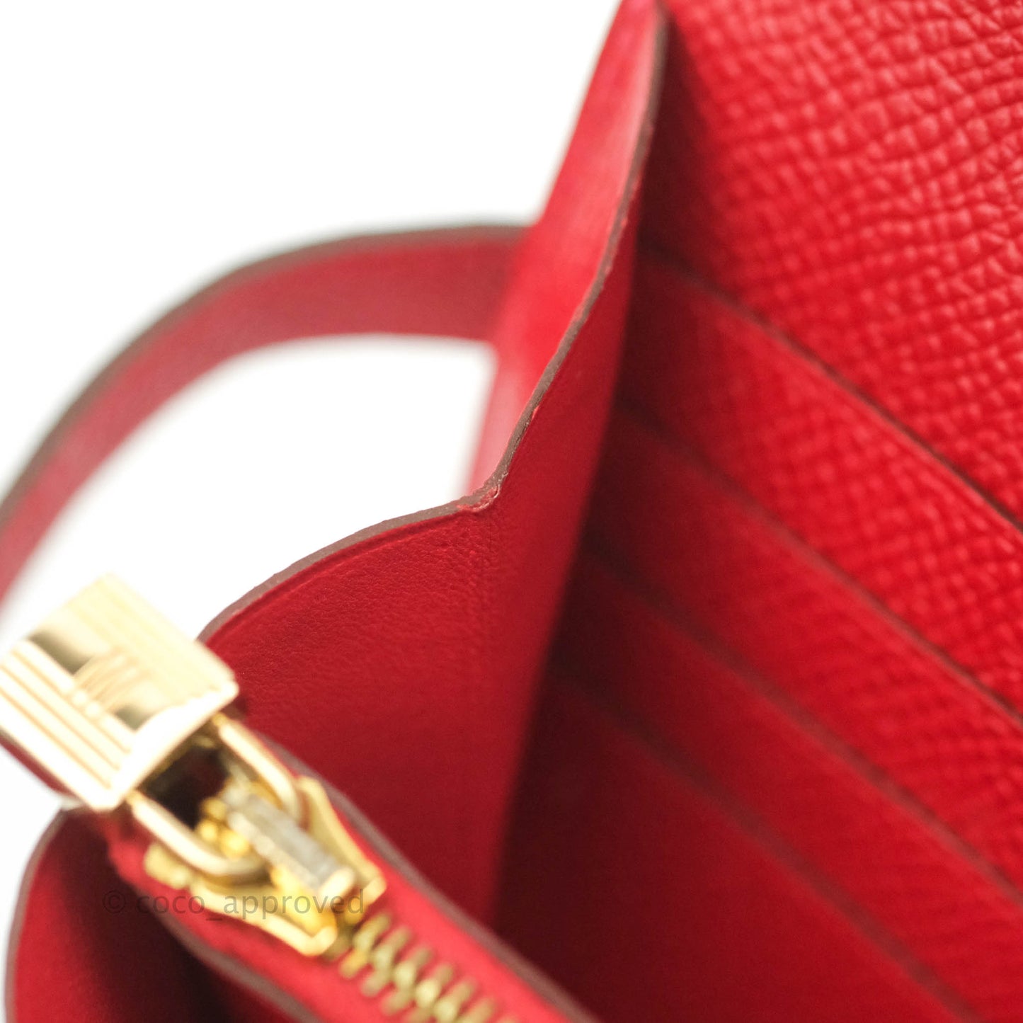 Hermès Kelly Wallet Red Epsom Gold Hardware