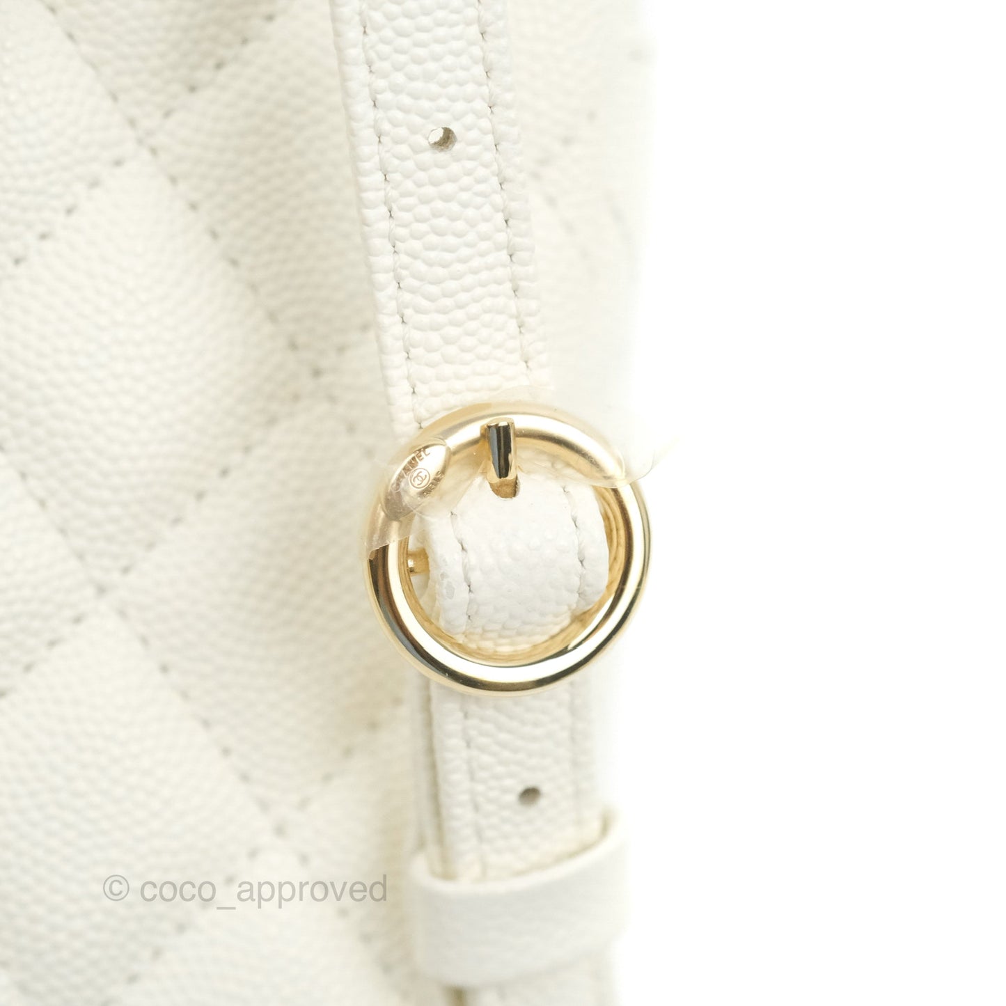 Chanel Quilted Small CC Day Backpack Ivory Caviar Gold Hardware