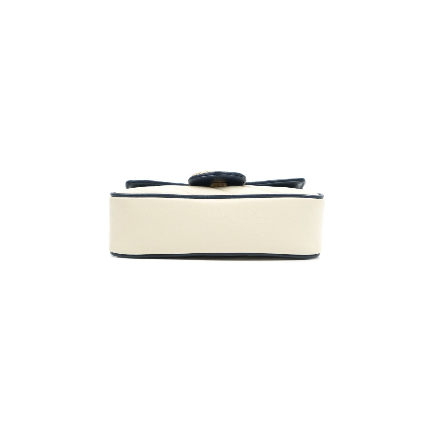 Gucci GG Marmont Matelassé Leather Super Mini Bag Navy White