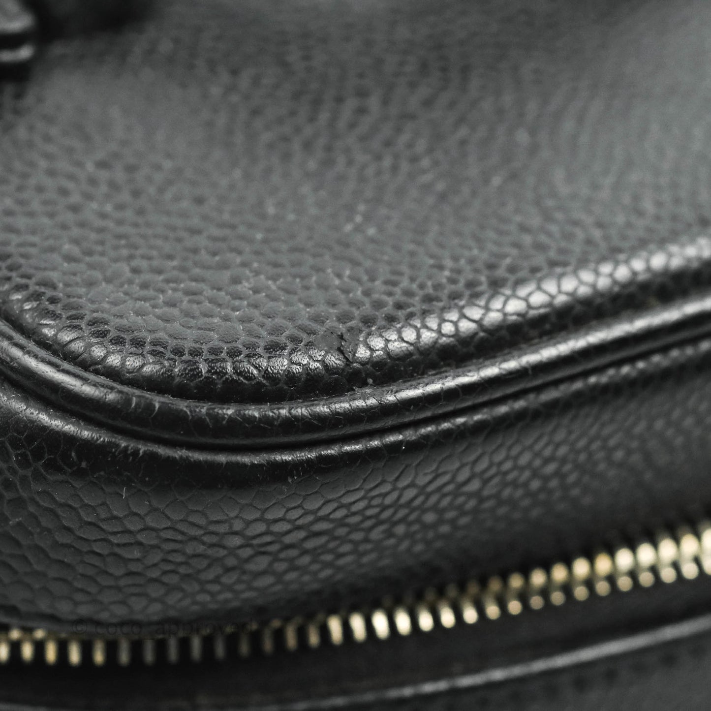 Chanel Vintage Vanity Case Black Caviar Gold Hardware