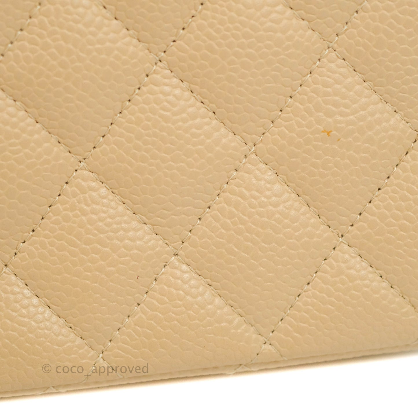 Chanel Classic M/L Medium Flap Quilted Beige Caviar Silver Hardware