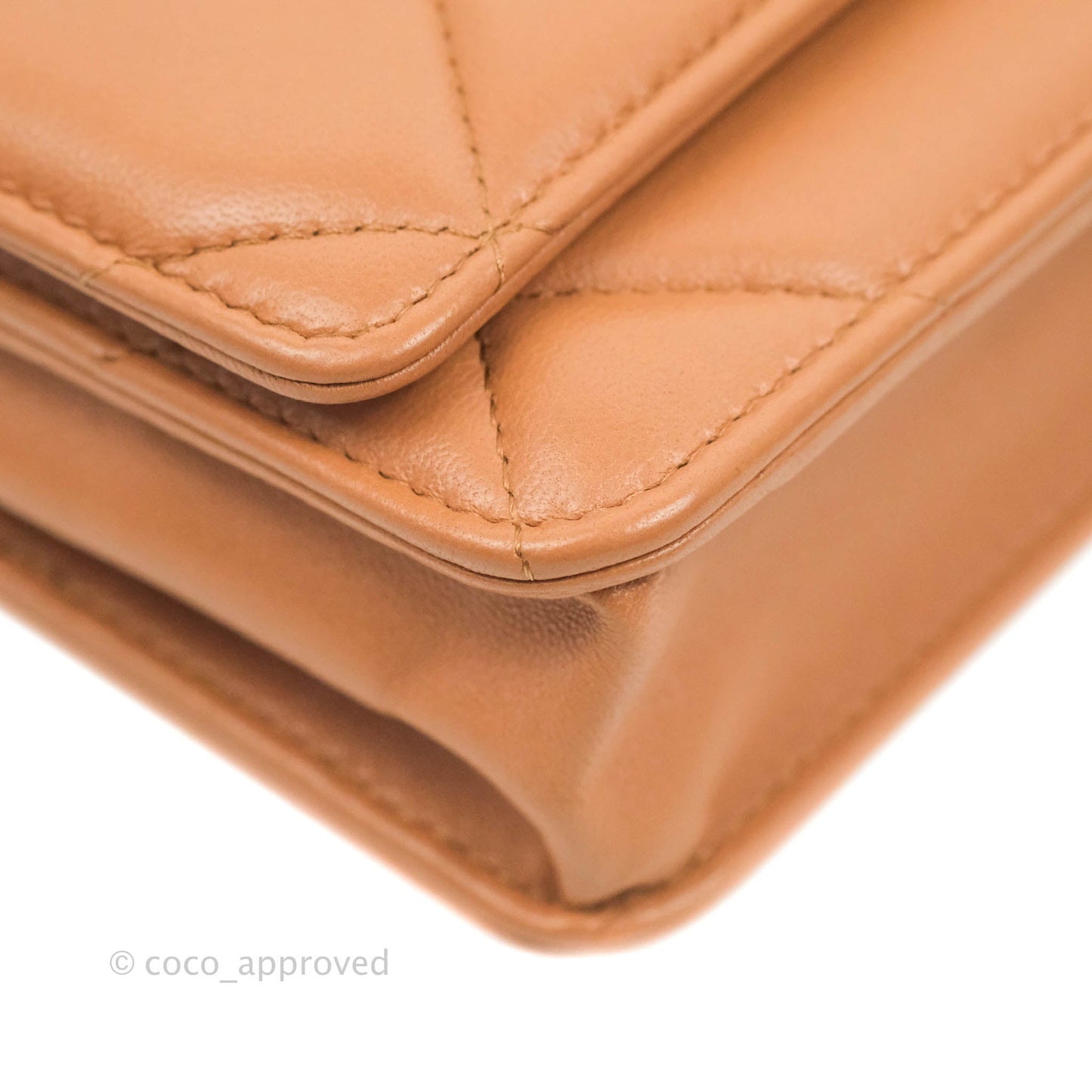 Chanel 19 Wallet on Chain WOC Dark Beige Caramel Lambskin Mixed Hardware 21K