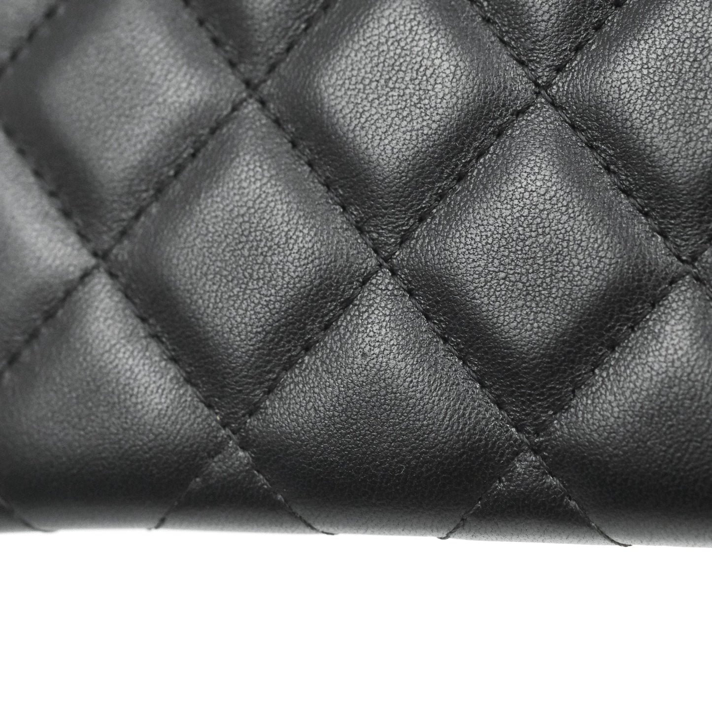 Chanel Classic Zip Pouch Glitter CC Black Lambskin Silver Hardware