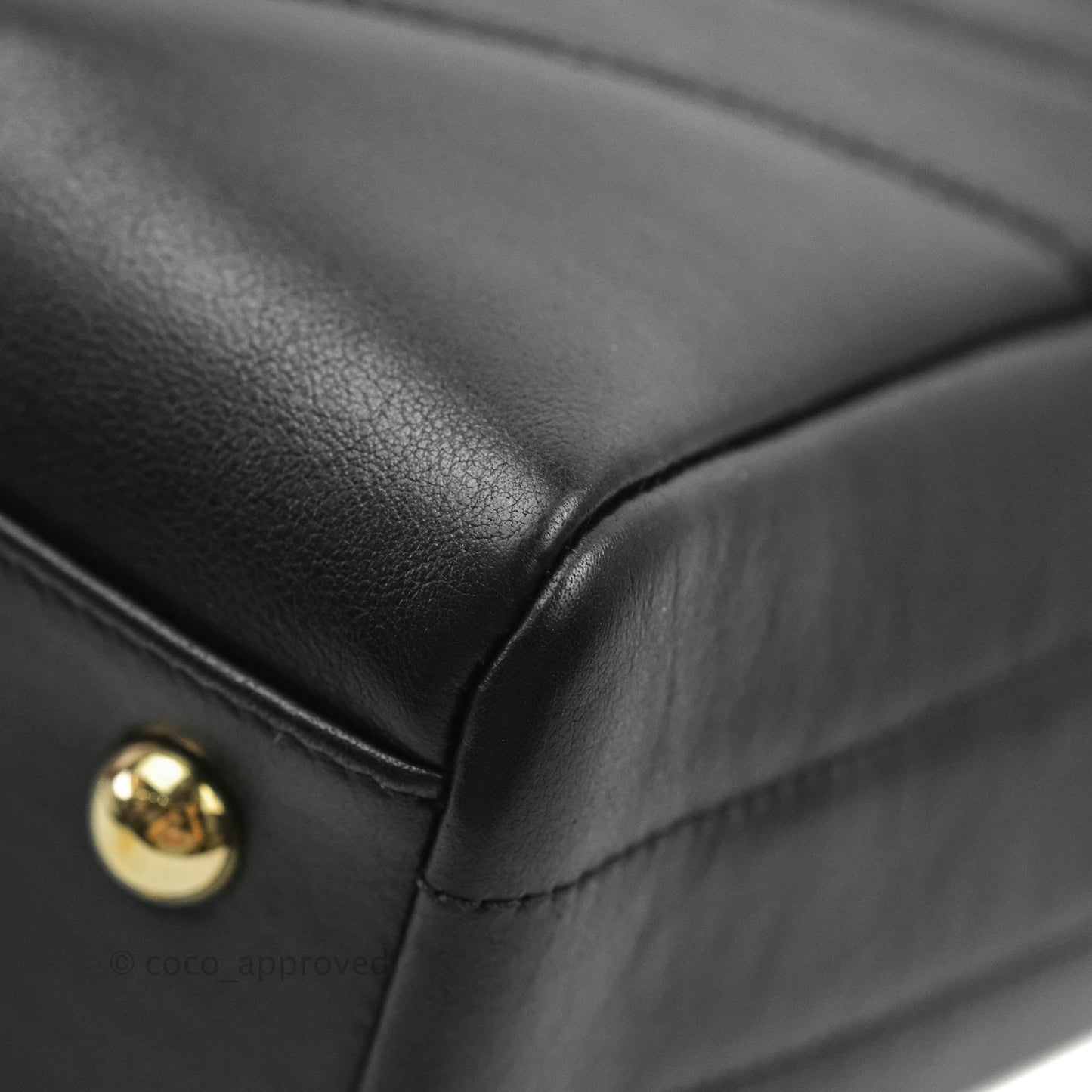 Chanel Small Chevron Tote Bag Black Calfskin Gold Hardware