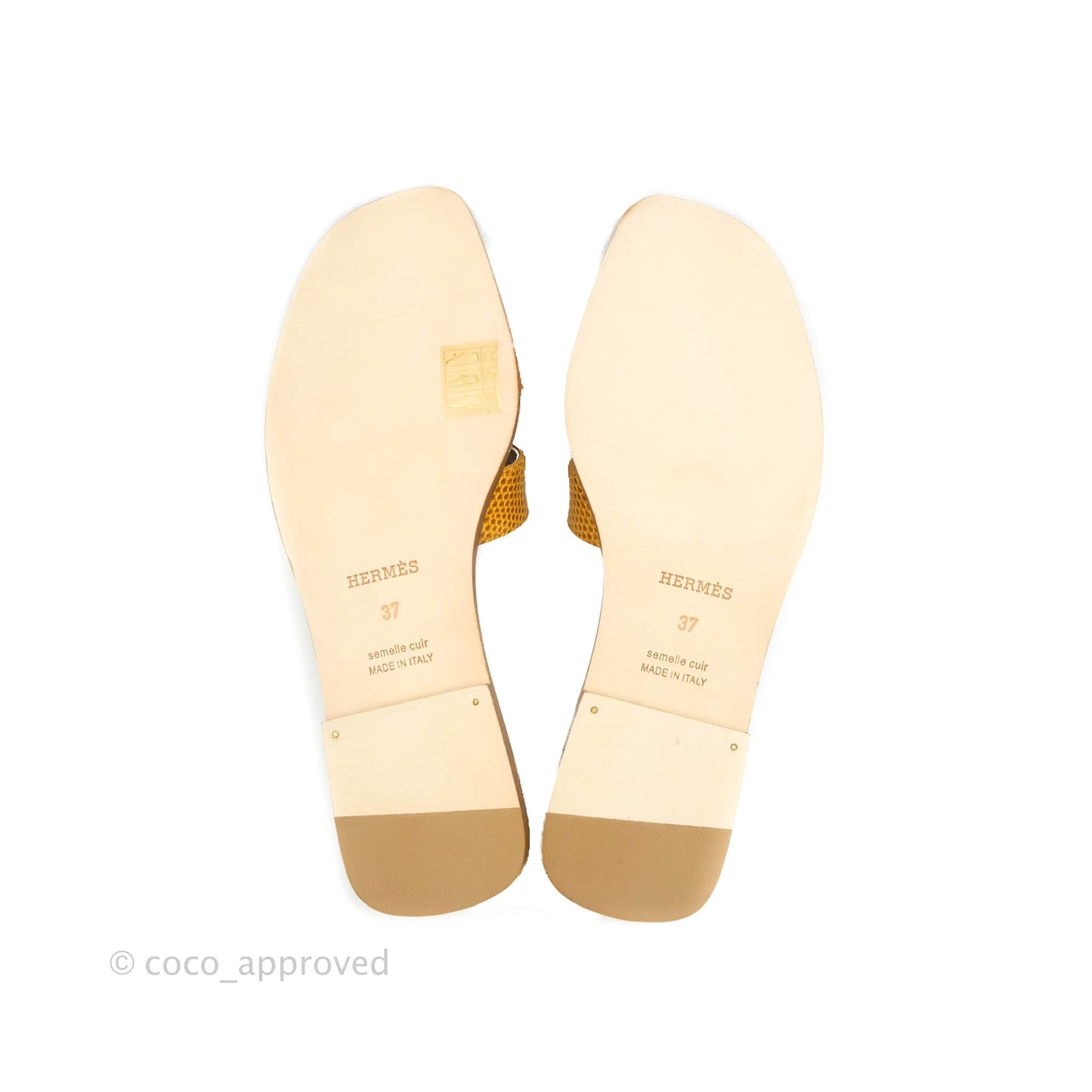 Hermès Oran Sandals in Lizard Sesame Size 37