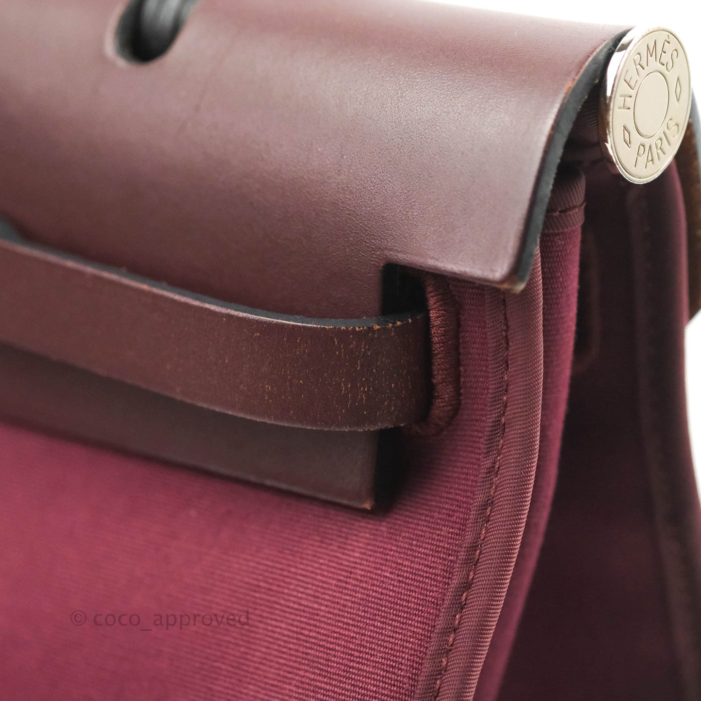 Hermès Herbag Zip 31 in Prune Hunter Cowhide & Canvas Palladium Hardware